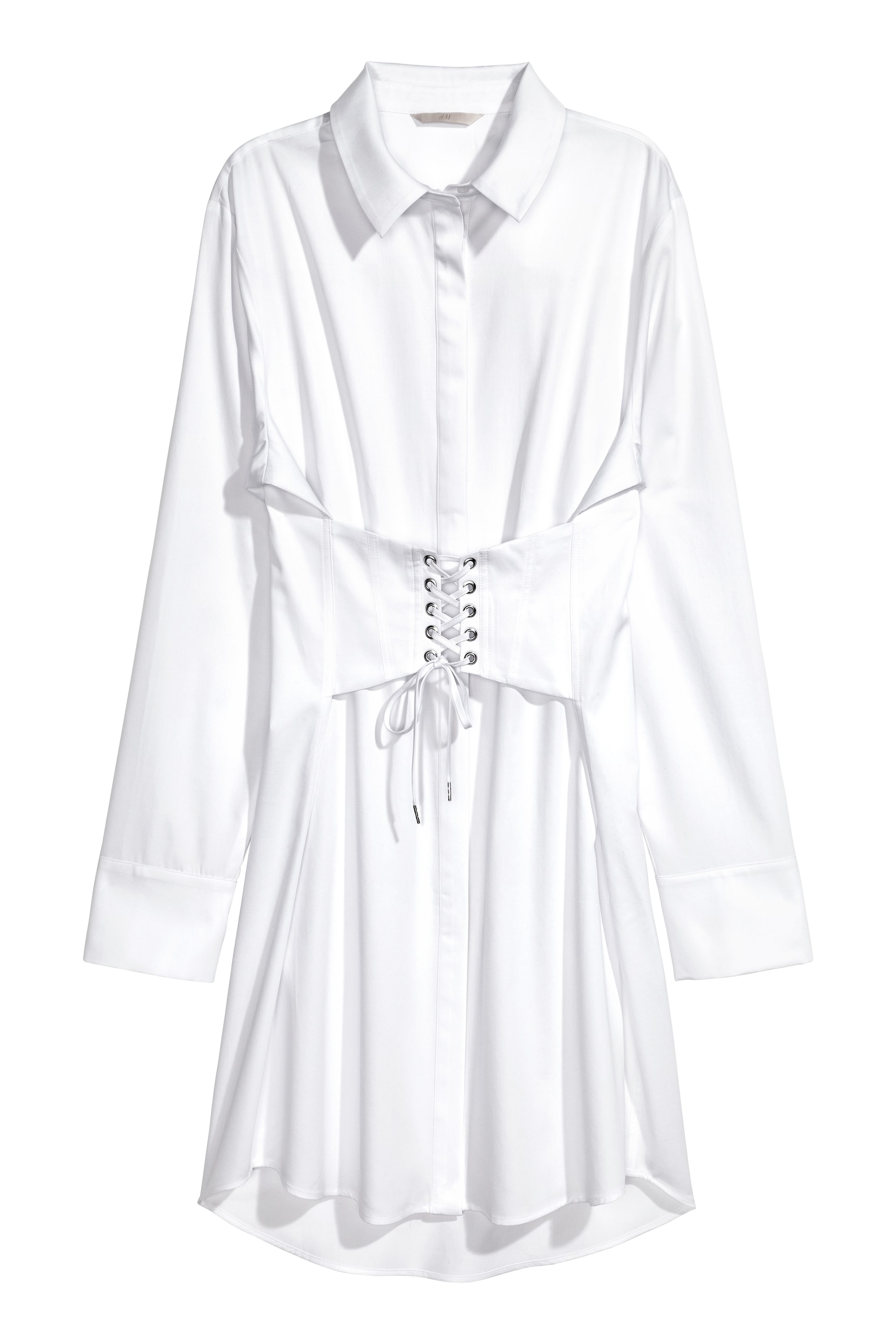 View larger image: Long cotton shirt - White - Ladies | H&M GB 1