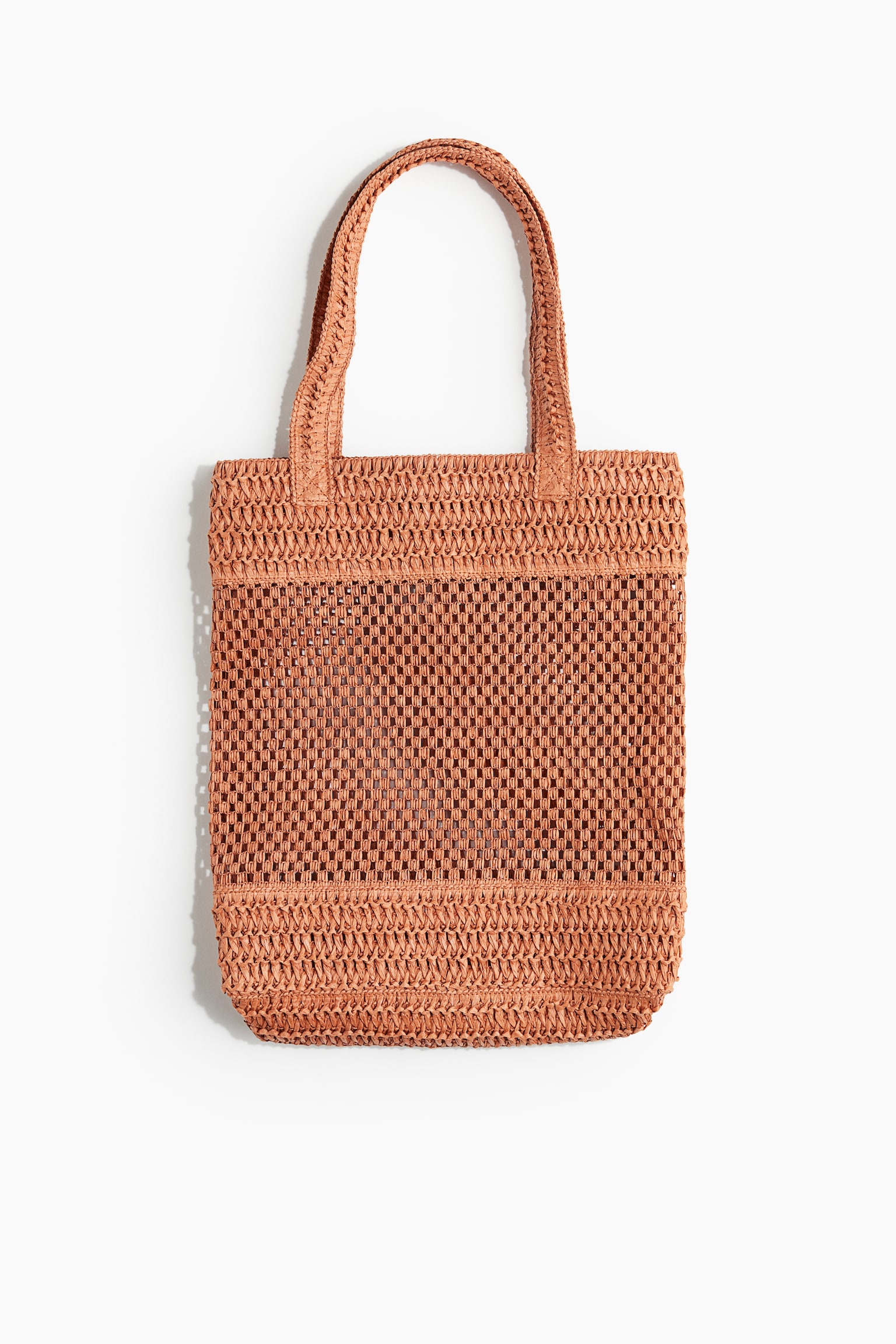 Straw Shopper - Orange/Beige - 1