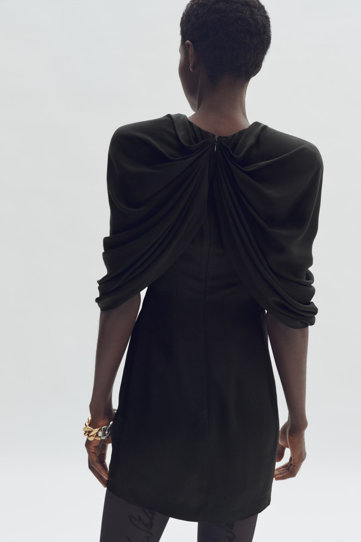 Draped Satin Mini Dress - image 2