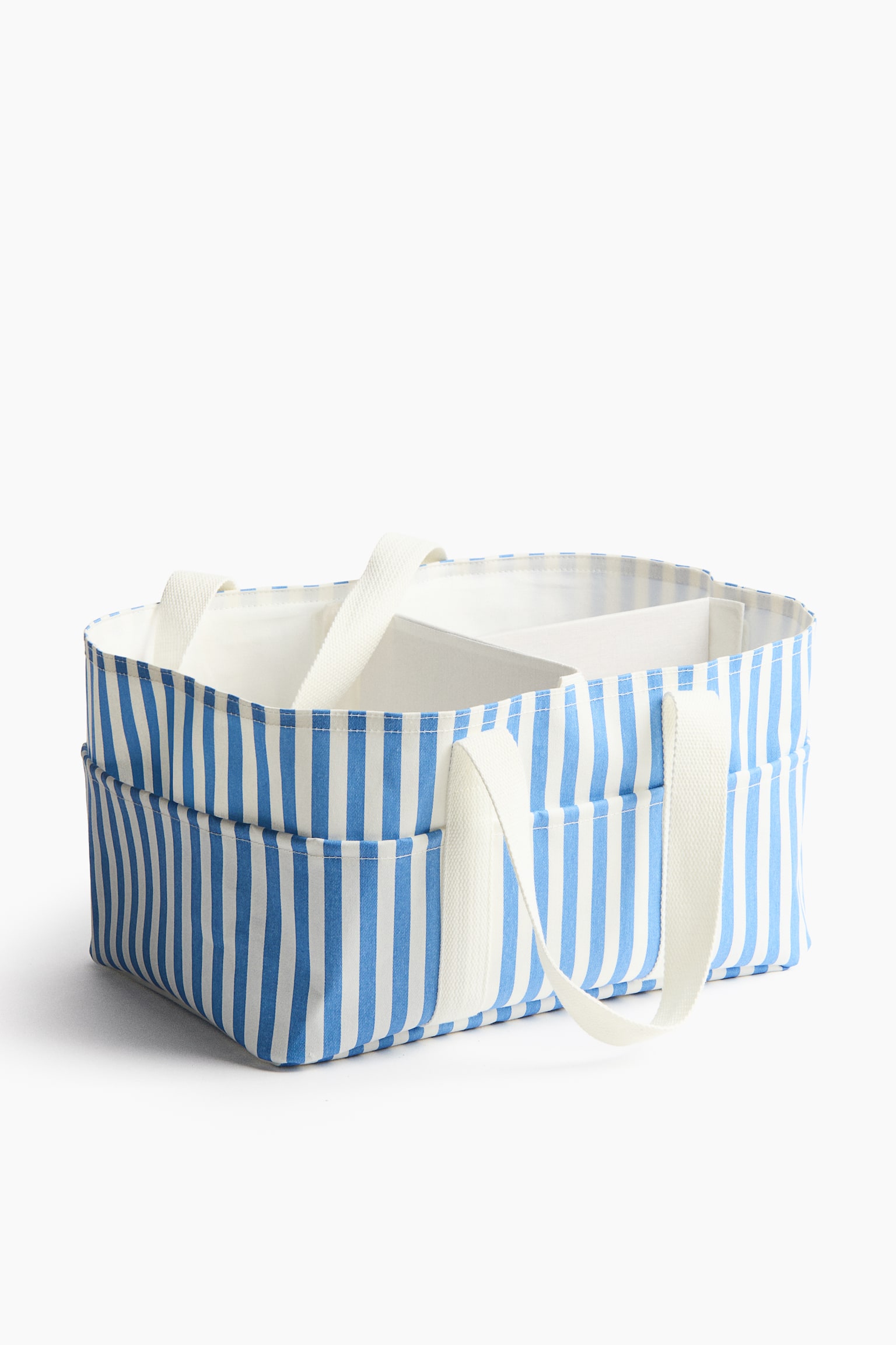 Cotton twill nappy caddy-Blue/Striped - 3