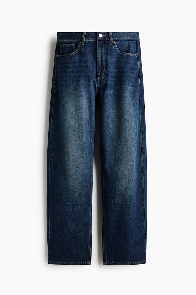 Barrel Regular Waist Jeans - Dark denim blue/Brown/Light denim blue - 1