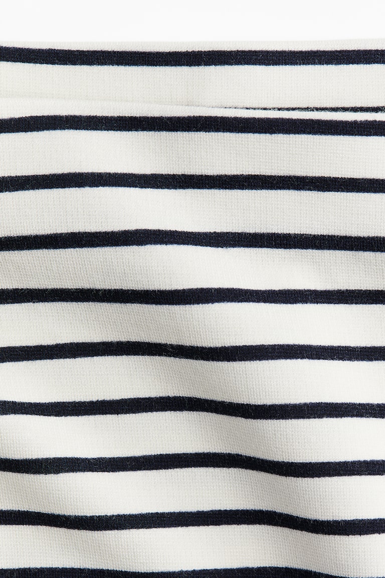 Off-the-shoulder Jersey Top - White/navy blue striped - Ladies | H&M US