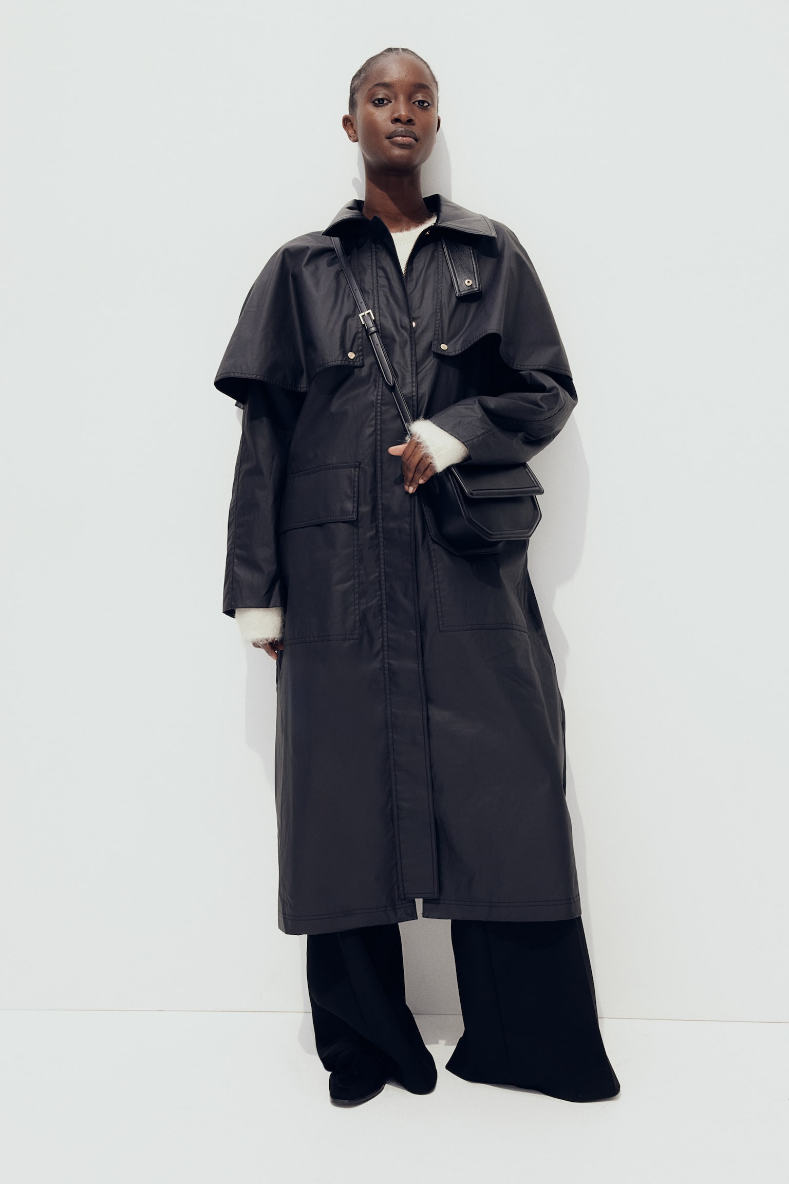 Waxed cotton coat - Black - 5