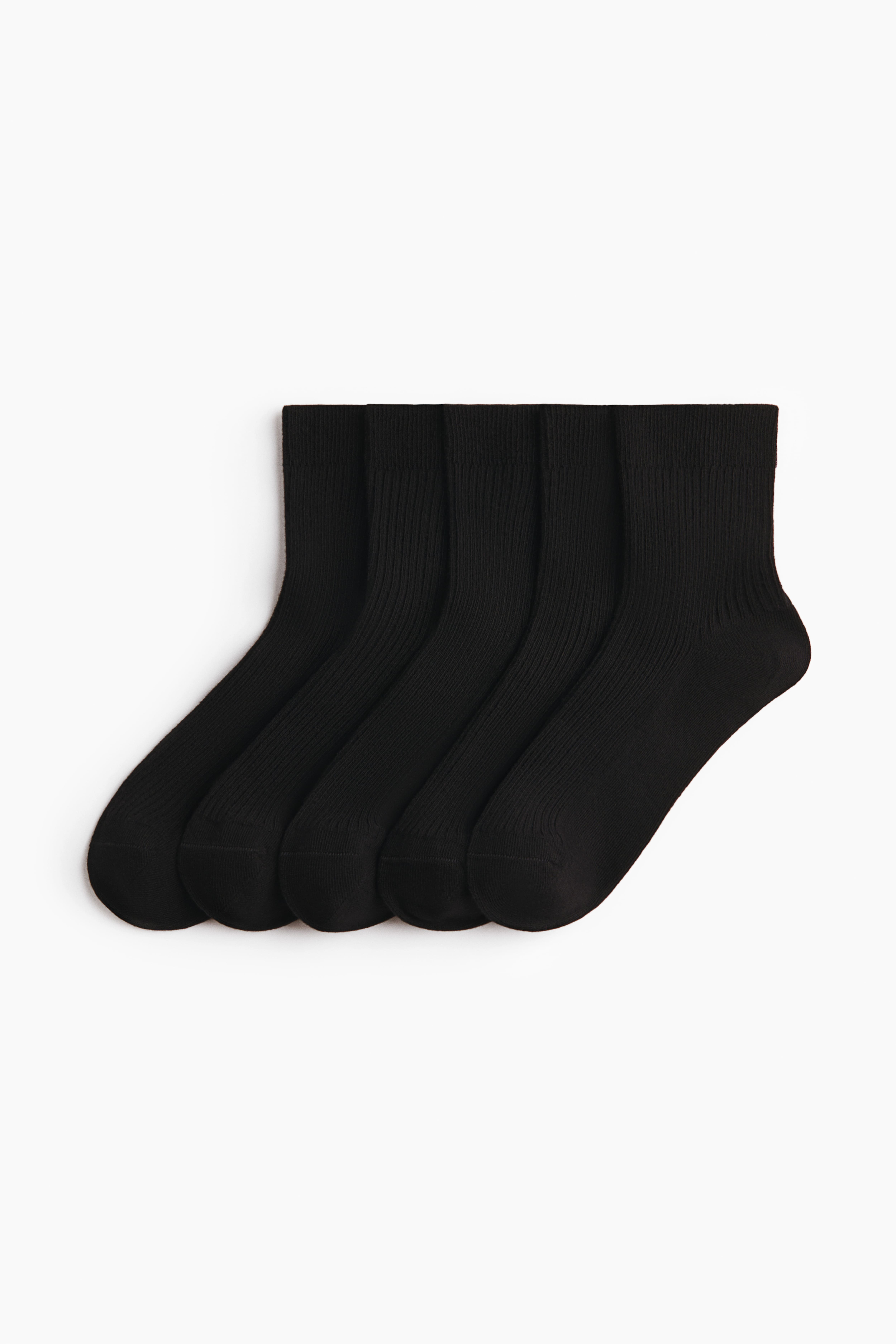 5-Pack Rib-Knit Ankle Socks