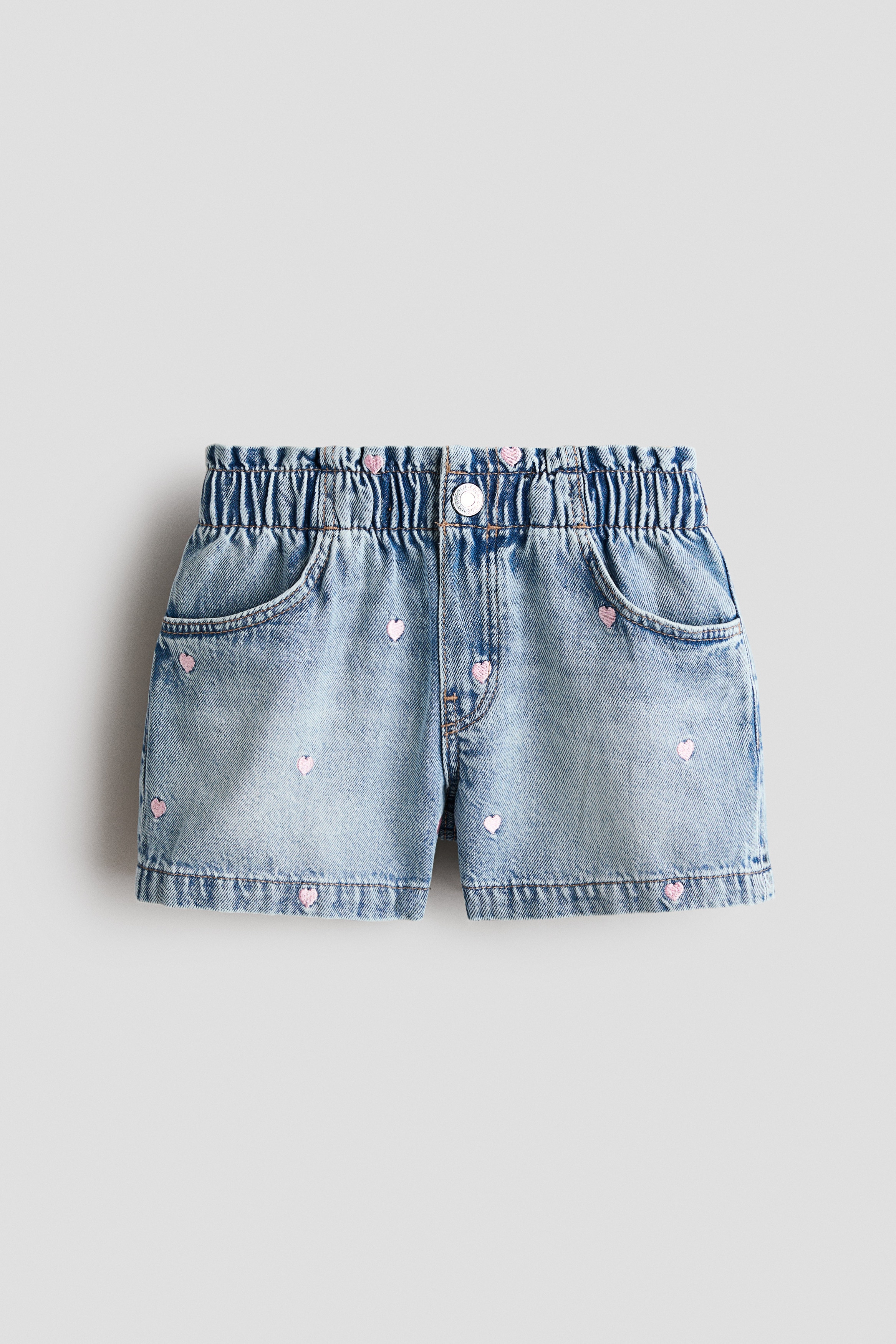 刺繍デニムショートパンツ - ライトデニムブルー／ハート - Kids | H&M JP