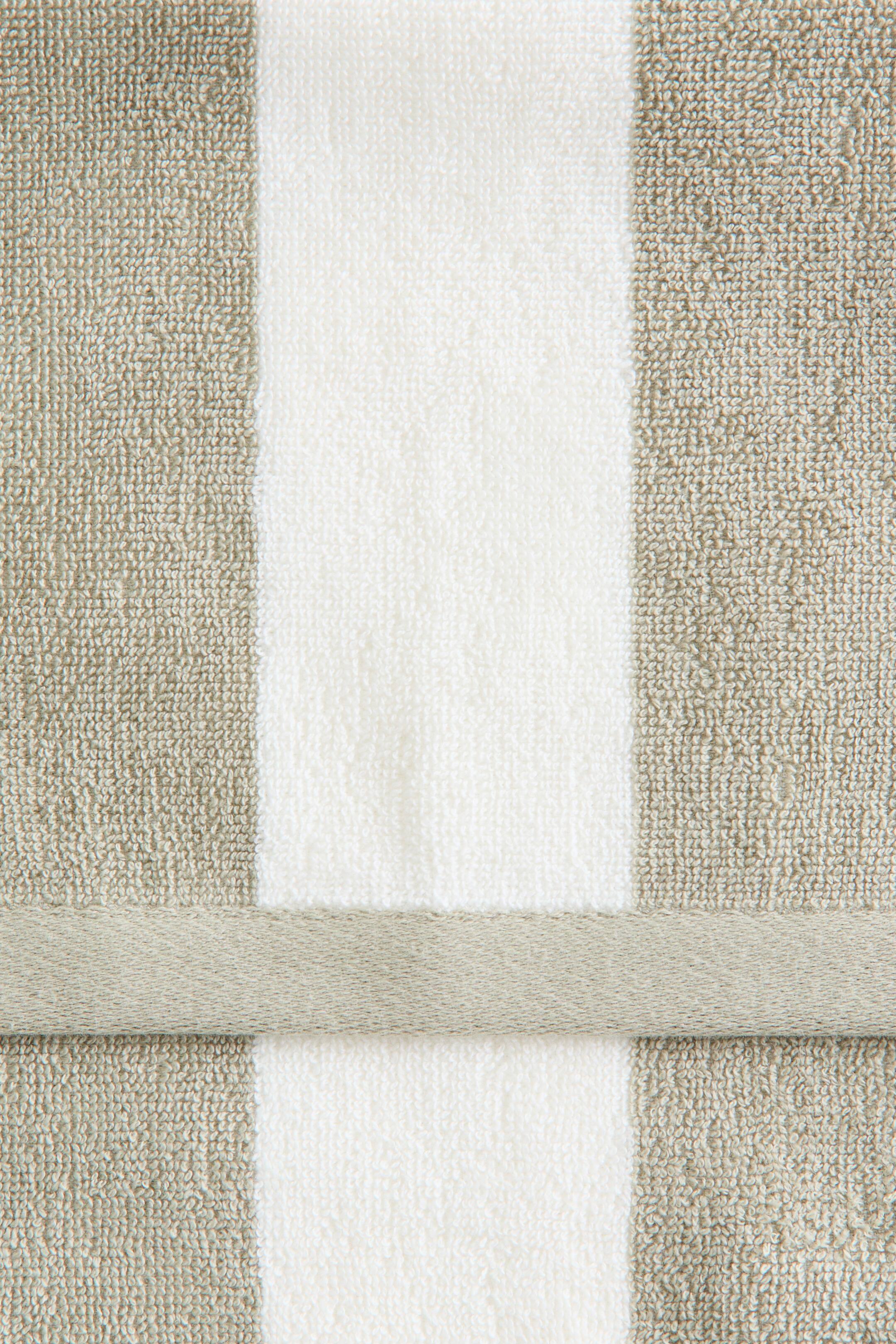 View larger image: Striped cotton terry guest towel - Light khaki green/Striped - Home All | H&M IN 3