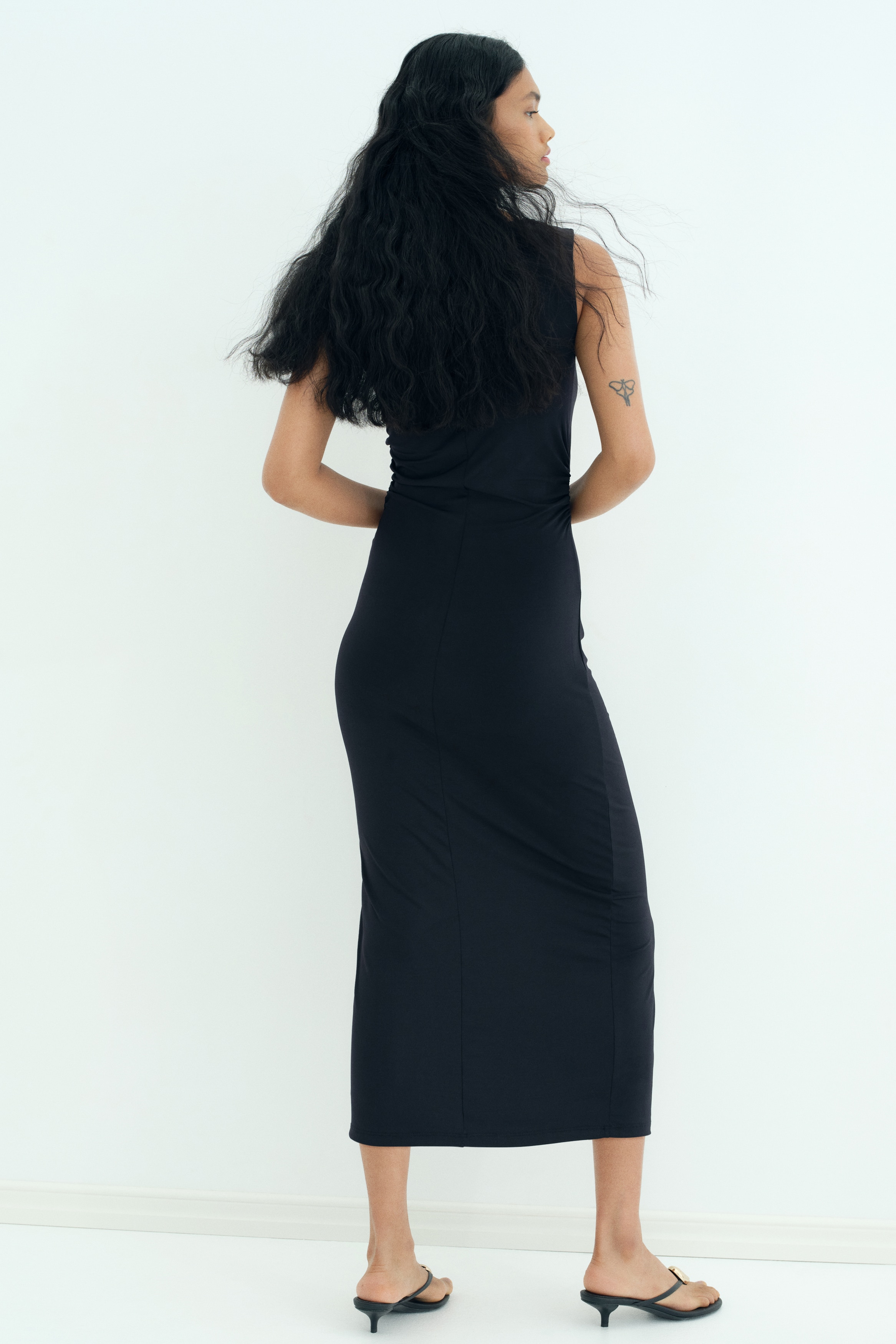 Drawstring-detail dress