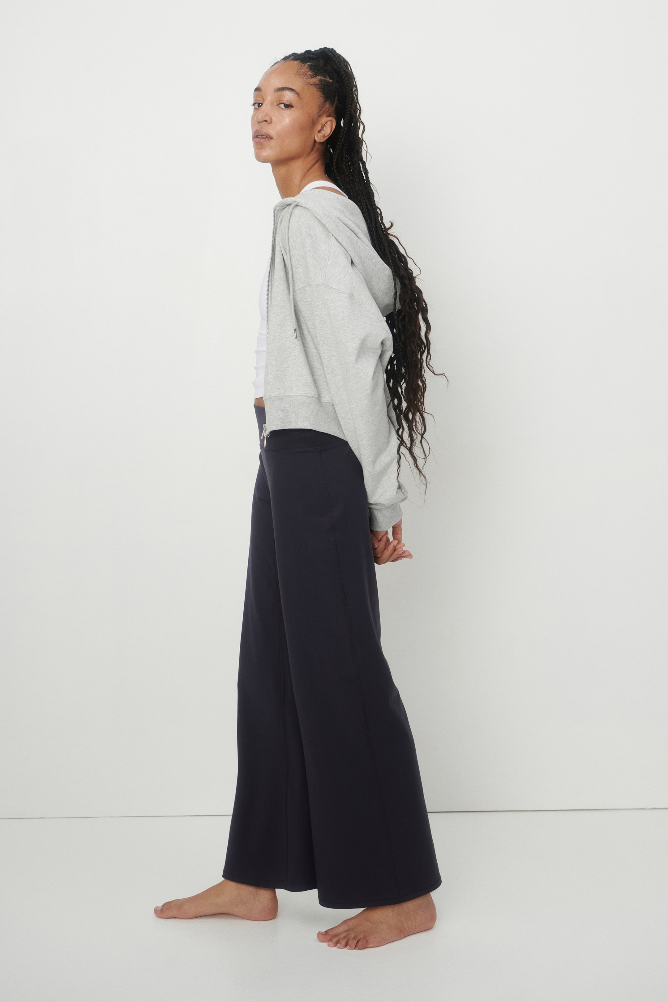 View larger image: Wide sports trousers with SoftMove™ - Dark blue - Ladies | H&M 1