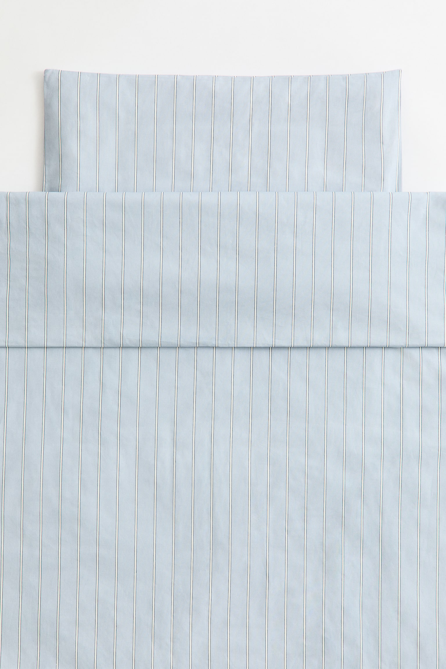 Striped cotton cot duvet cover set - Dusty blue/Striped/Light beige/Striped/Dusty pink/Striped - 1