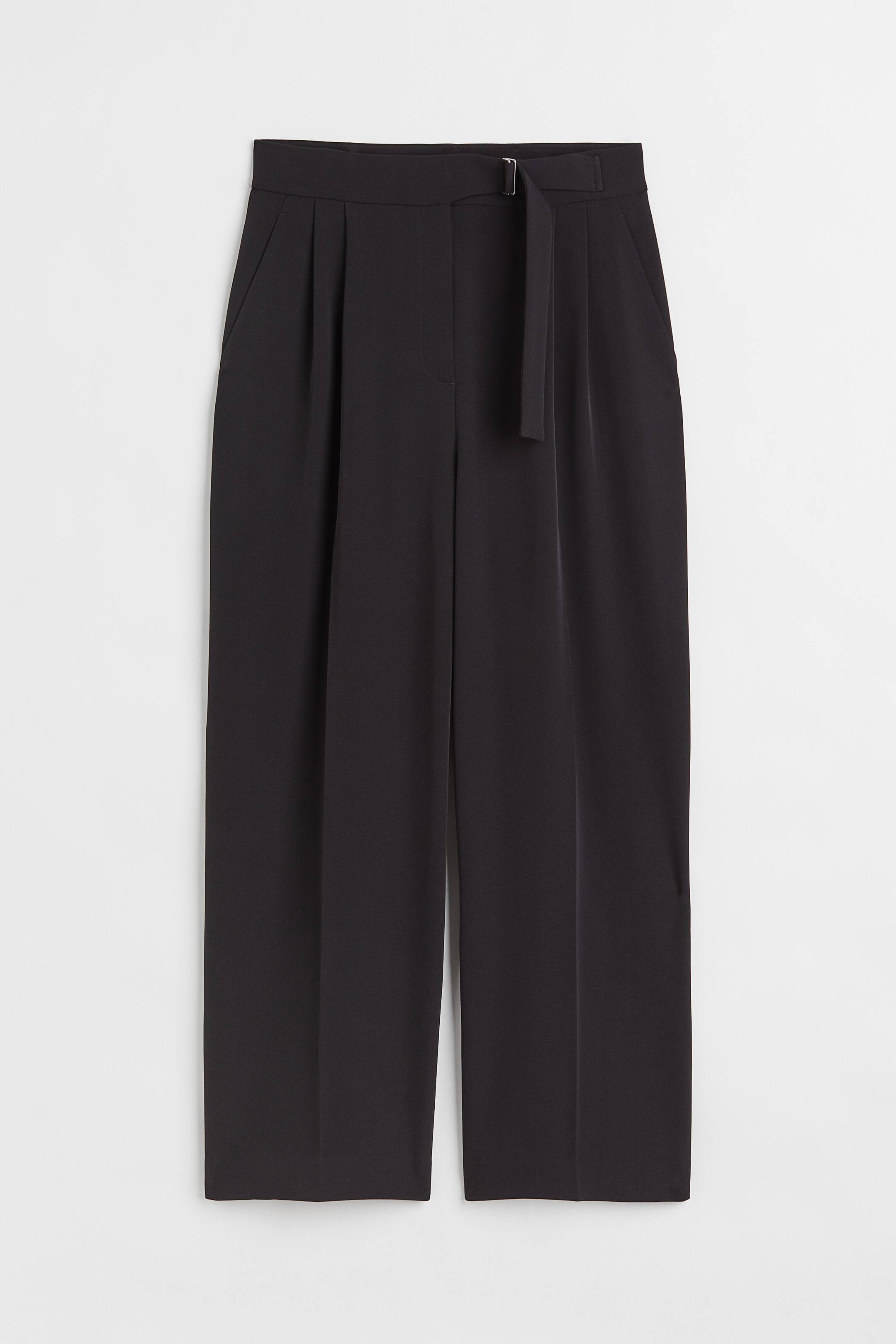 View larger image: Belted tailored trousers - Black - Ladies | H&M 1