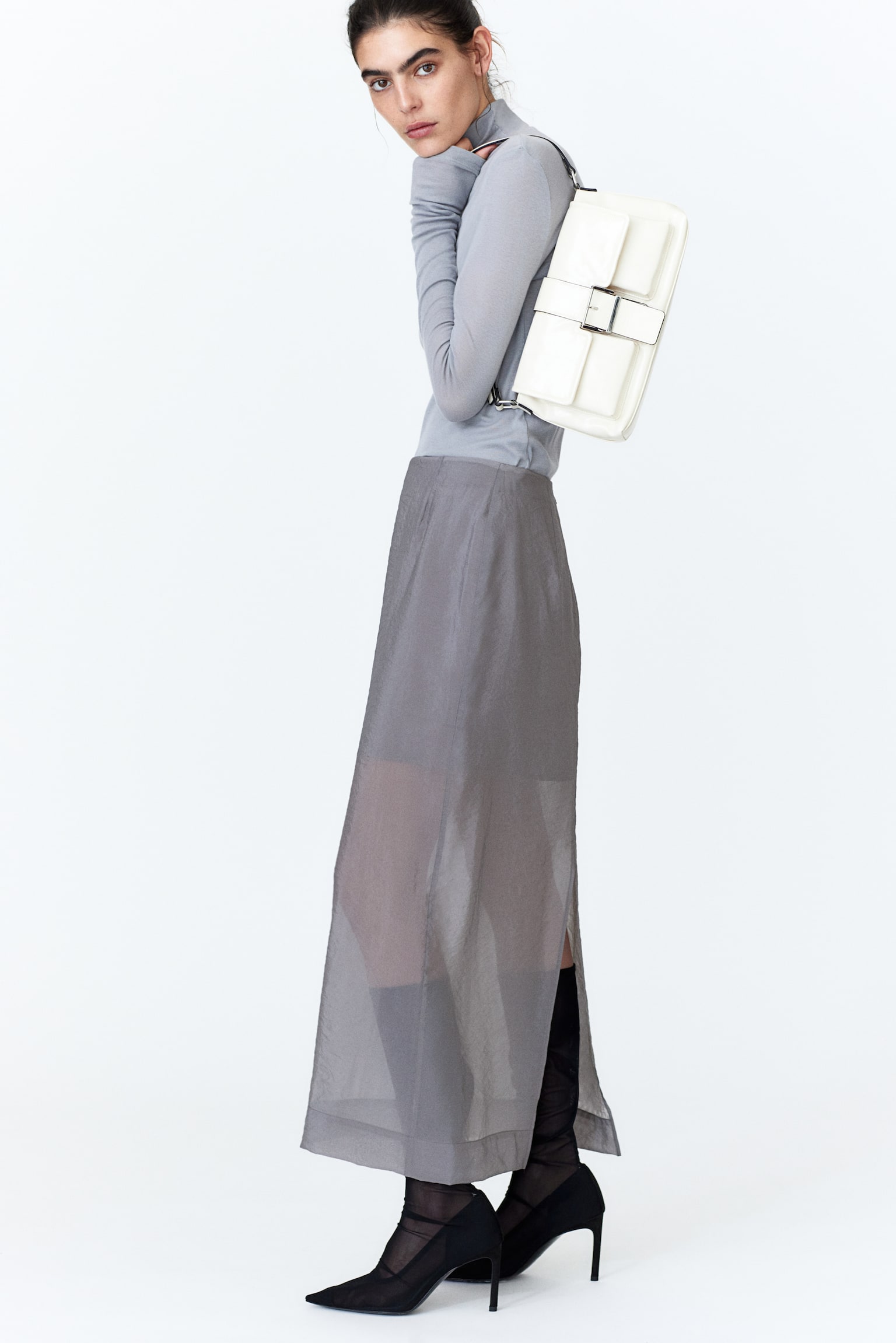 Organza skirt - Grey - 1