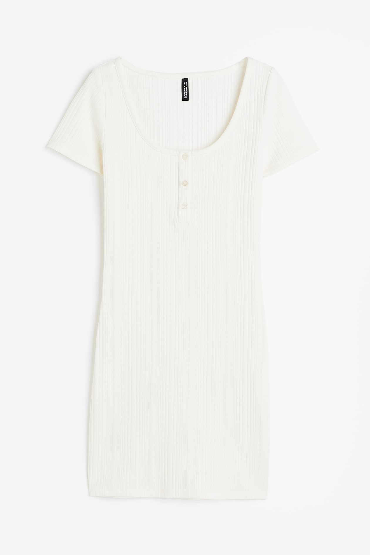 Robe côtelée avec boutons en haut - Crème - FEMME | H&M FR