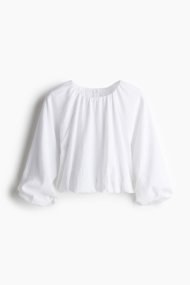 Shirt mit Ballonärmeln - Weiß - 1