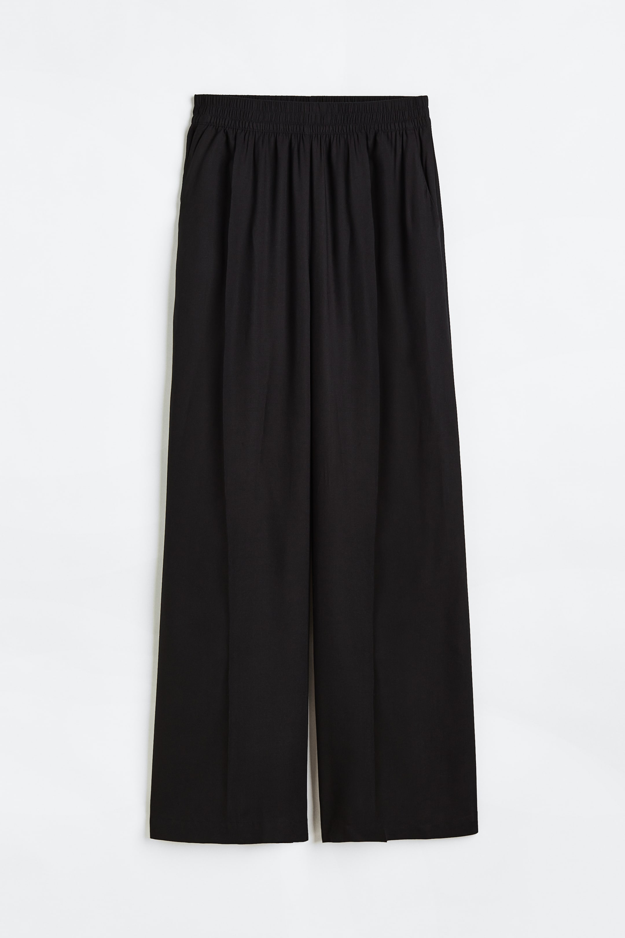Xem ảnh lớn hơn: Quần dài rộng cạp chun - Màu đen - Ladies | H&M VN 1
