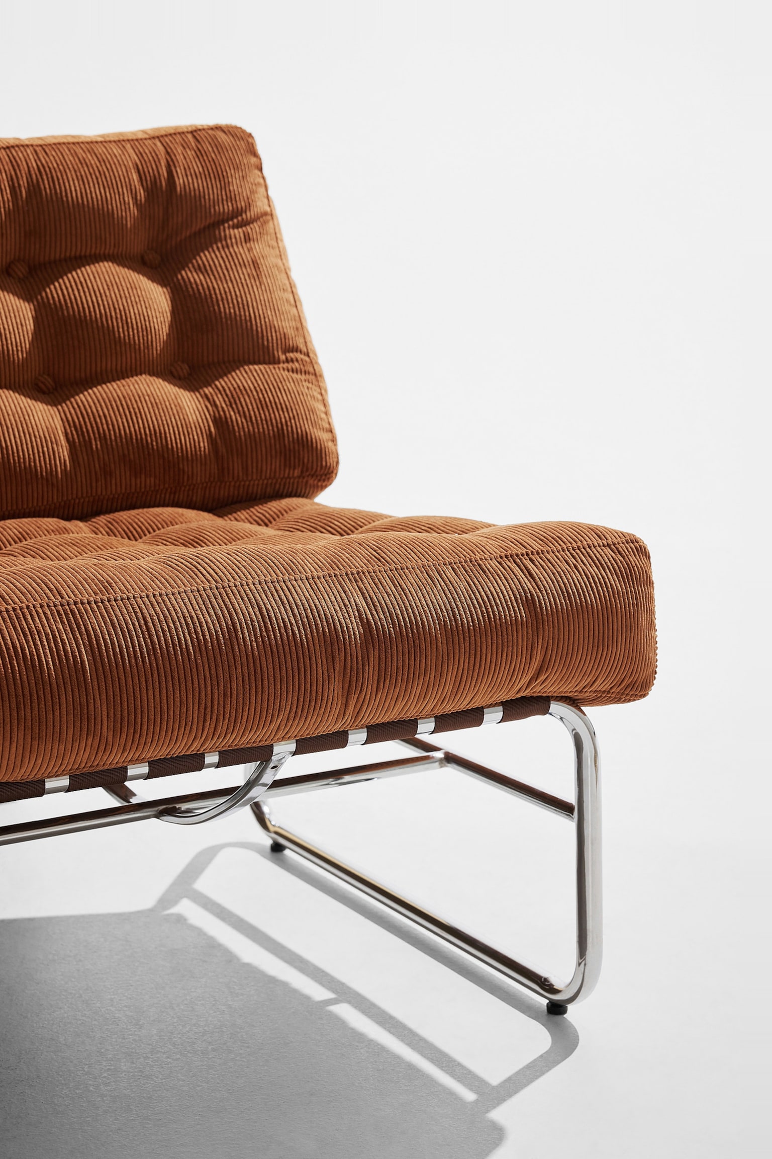 Luca 2 Seat Sofa - Cinnamon Brown And Chrome/Cream And Chrome - 3