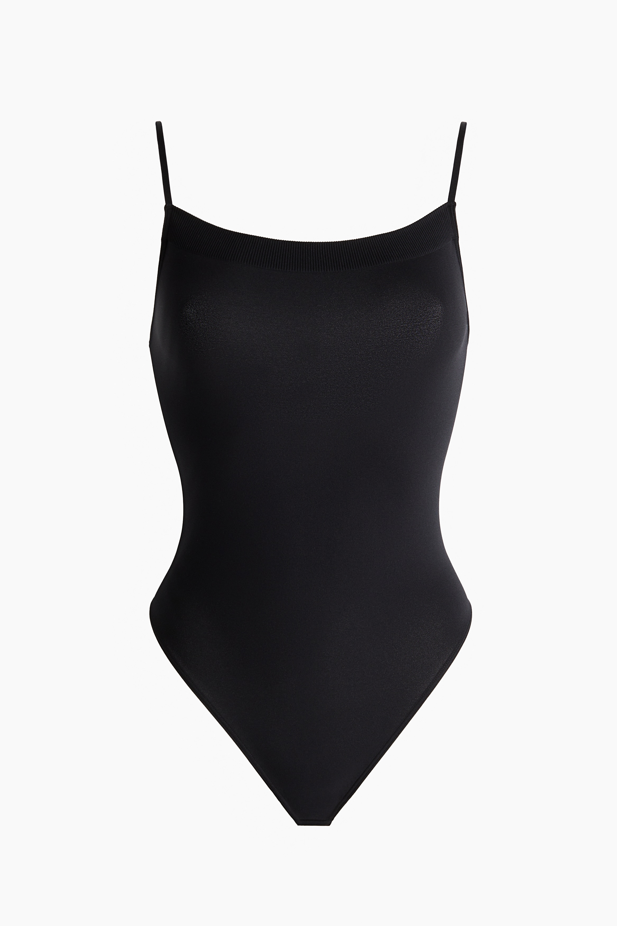Body a perizoma Seamless - Nero/Marrone scuro
