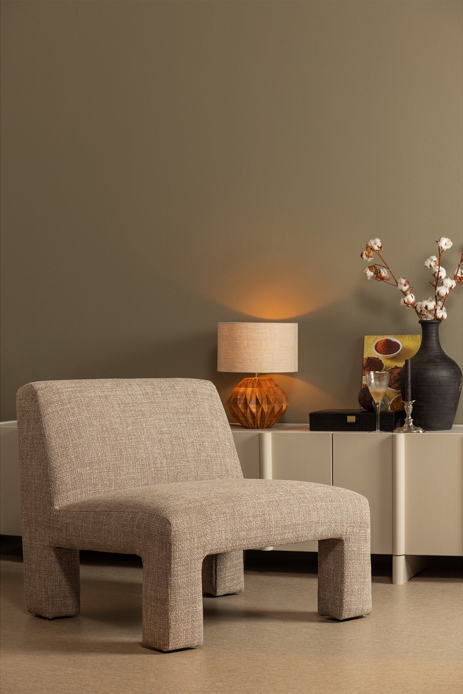 Lavid Fauteuil - Naturel/Orange