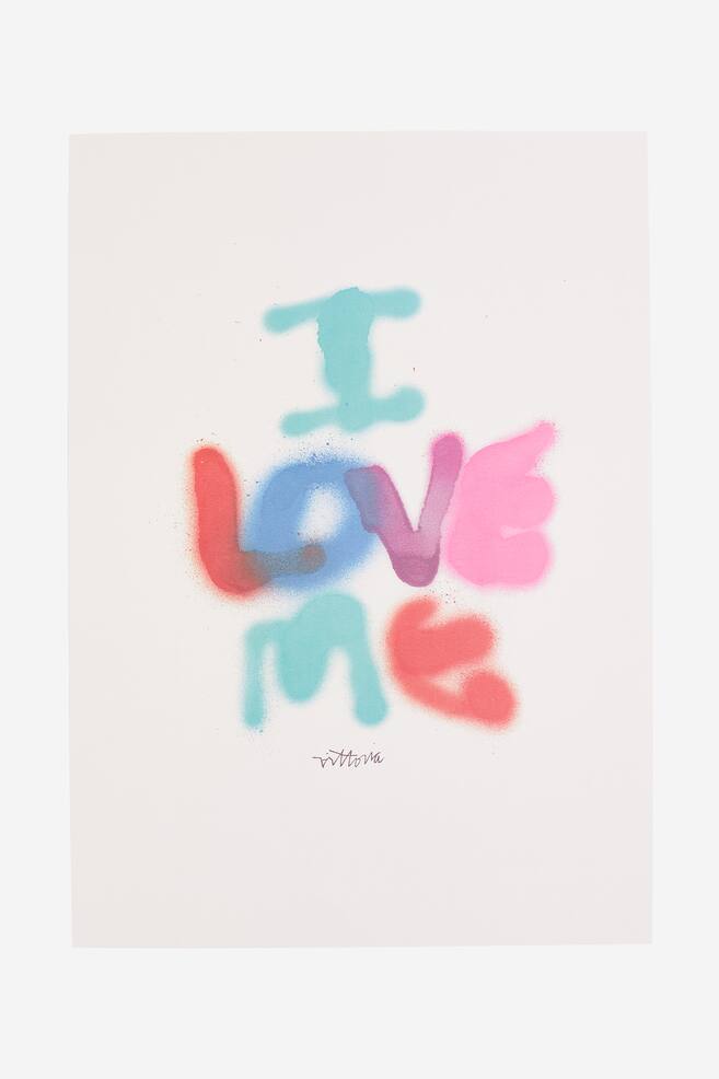 Poster - Naturweiß/I Love Me/Naturweiß/Abstract