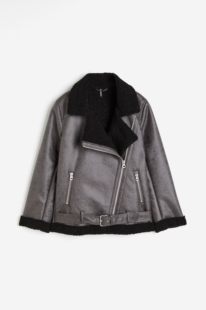 Aviator jacket - Dark grey/Dark brown/Light greige/Black - 1