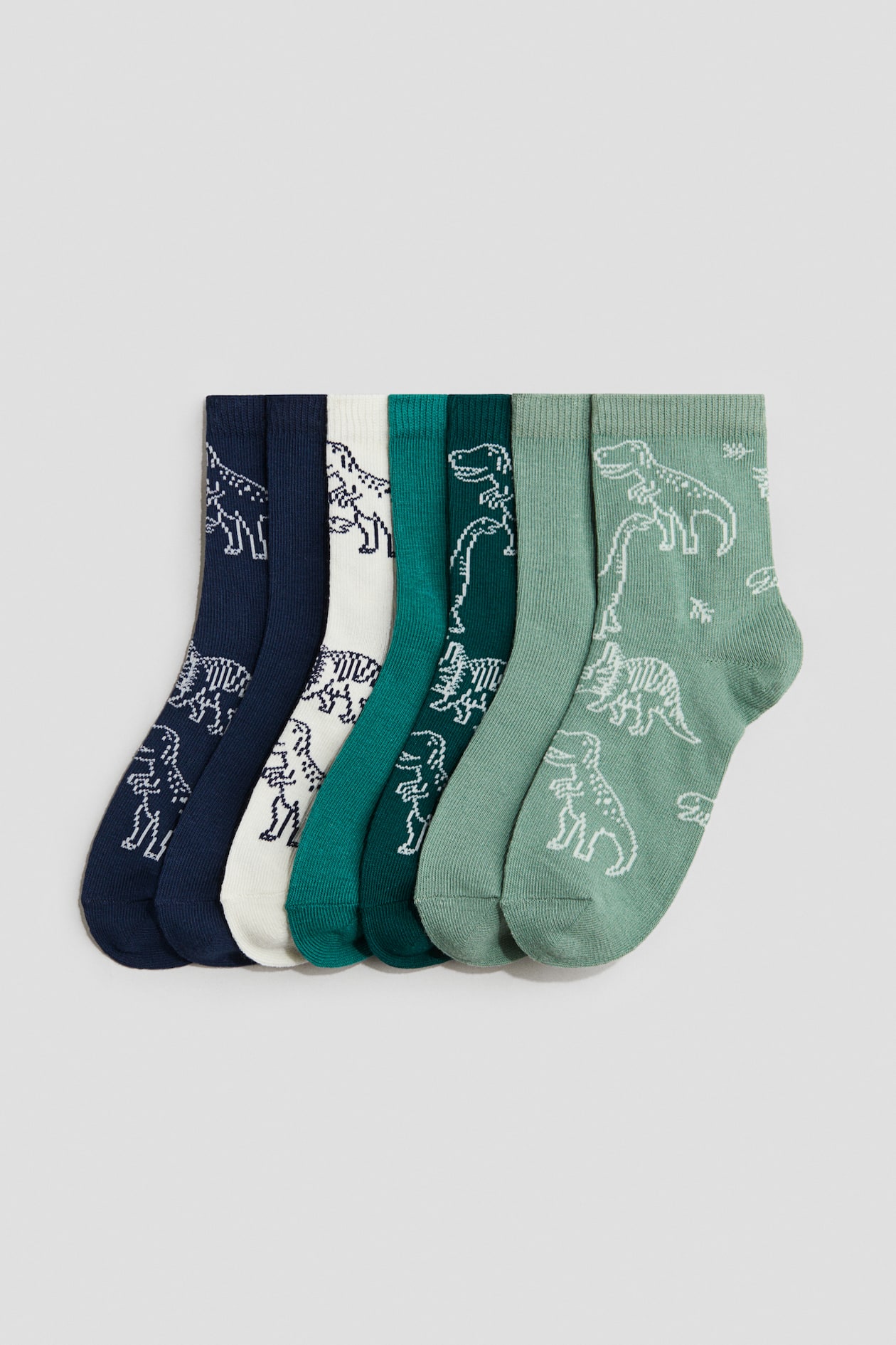 7-pack socks - Green/Dinosaurs - Kids | H&M GB