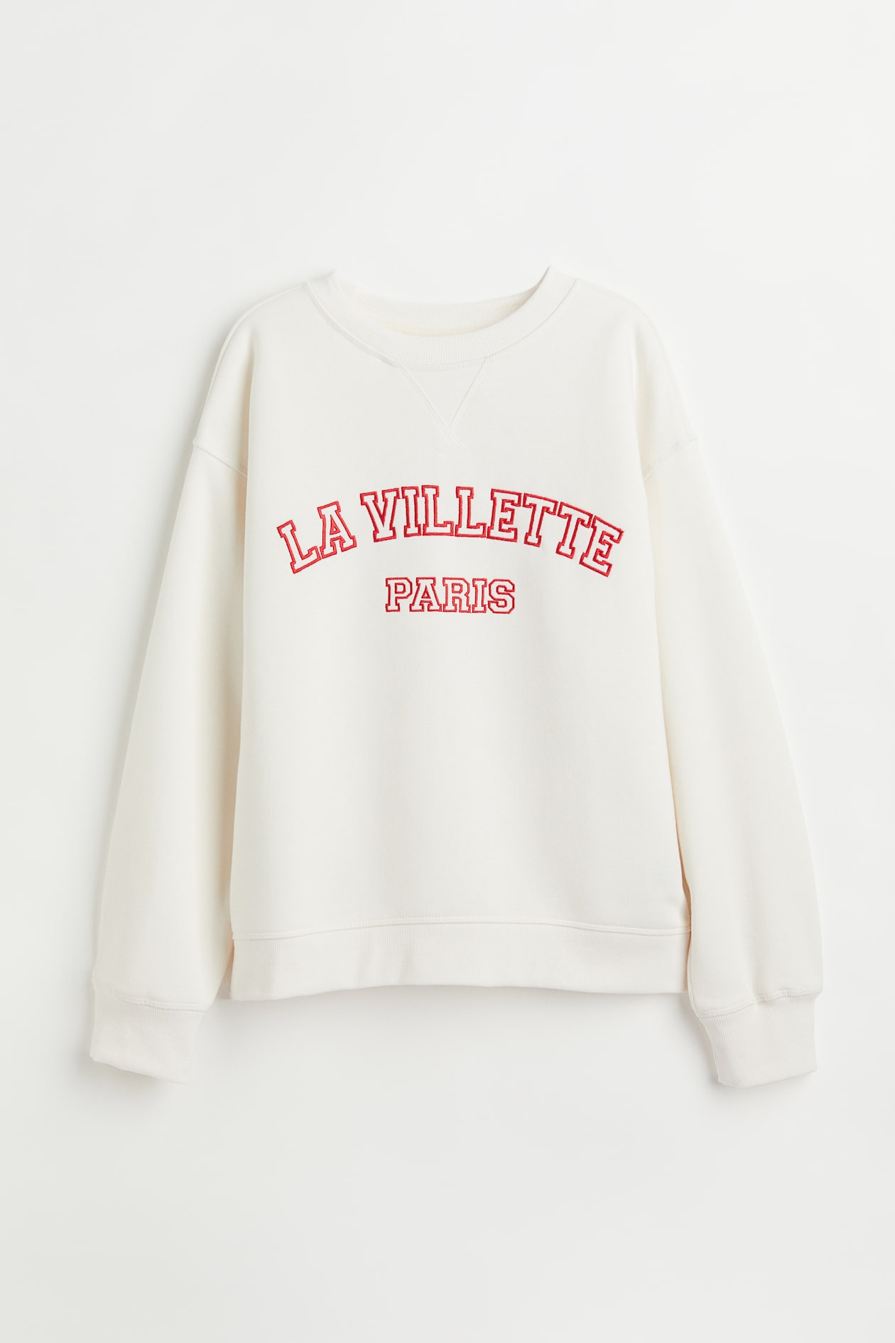 Sweatshirt - Crew-neck - Long sleeve - White/Paris - Ladies | H&M US