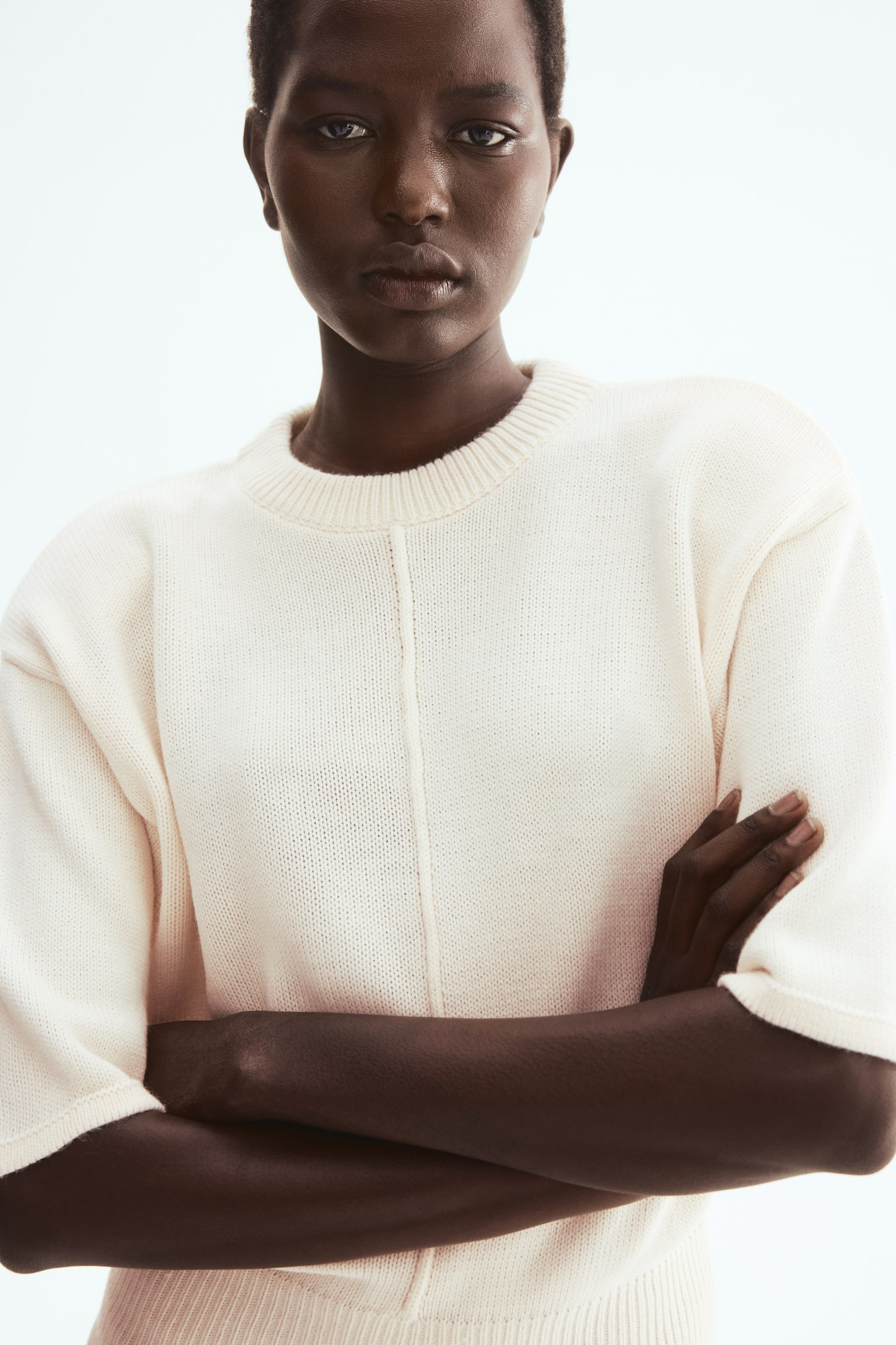 В’язаний топ - Кремовий/Чорний/Червоний - 3