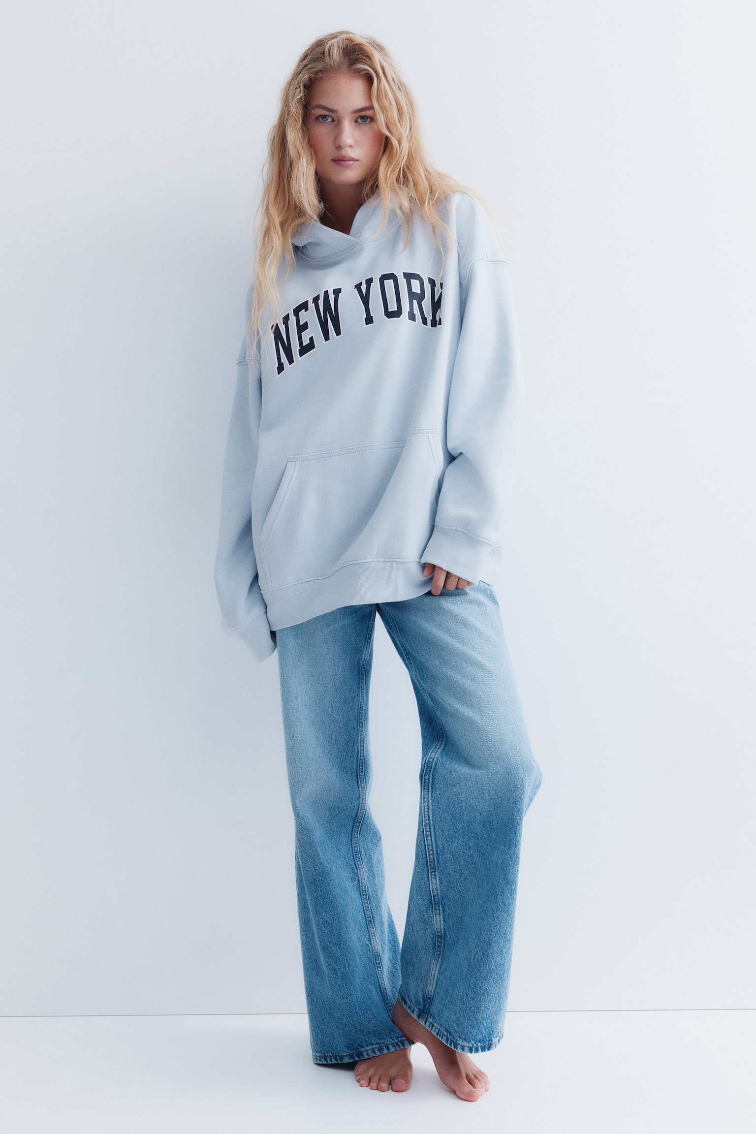 Oversized hoodie - Light blue/New York/Black/Light grey marl/Wellness/Burgundy/M - 7