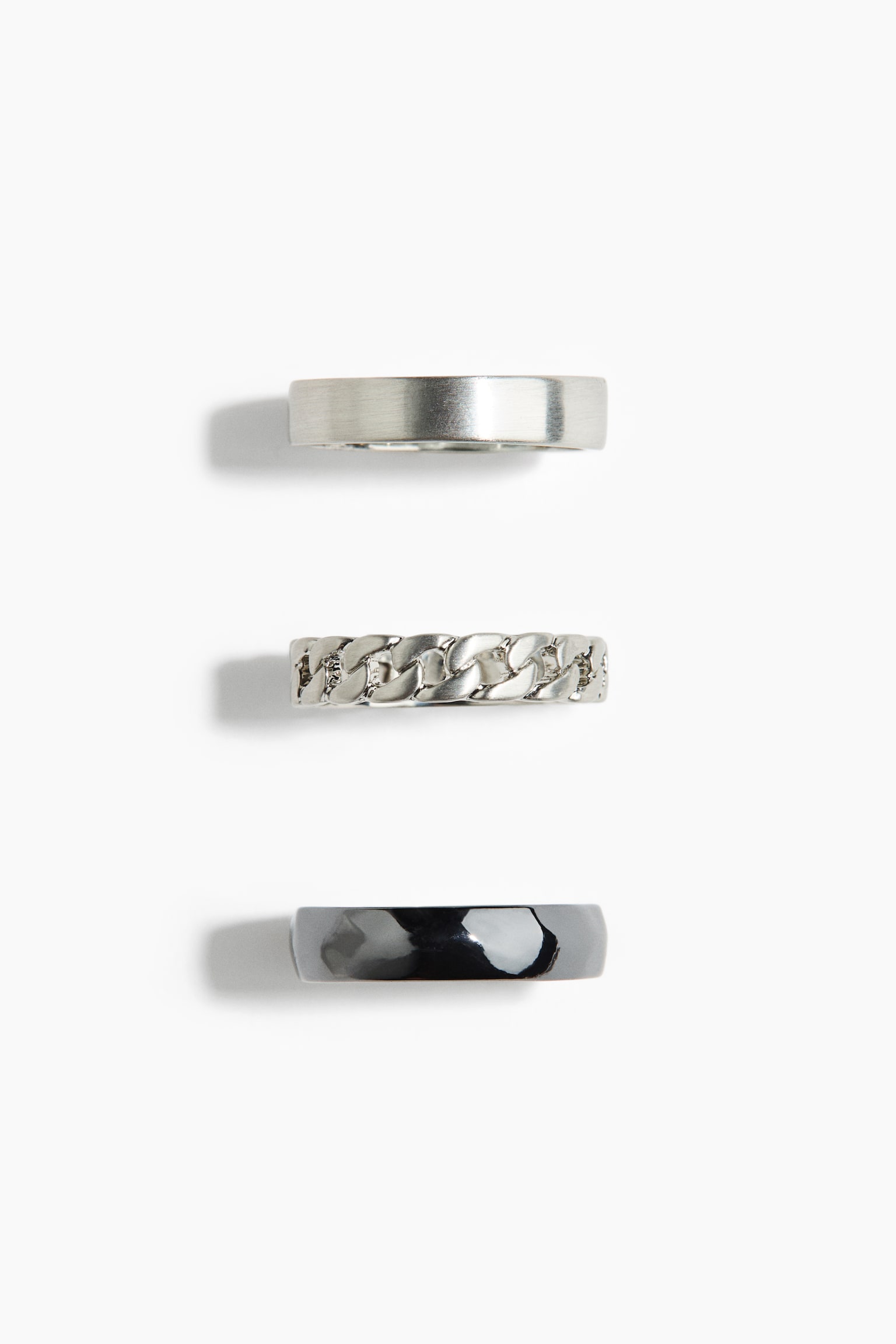 3-Pack Rings - Silver-colored