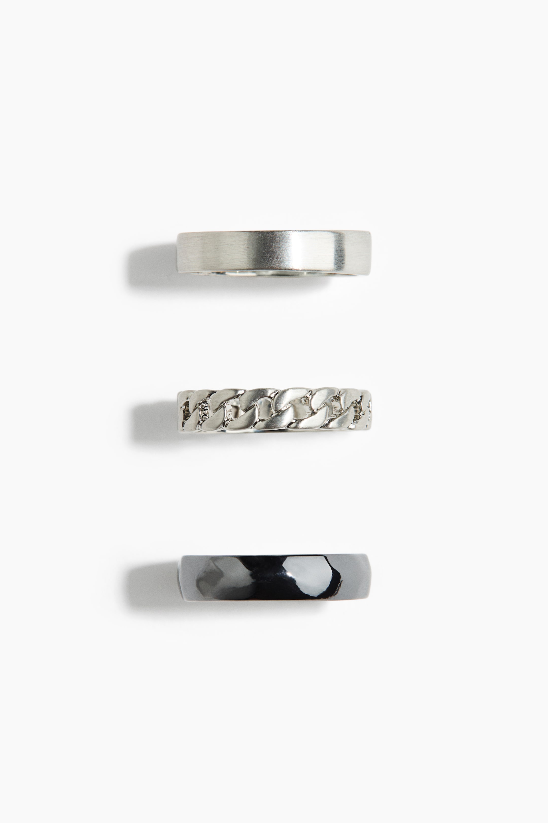 Visa större bild: 3-pack ring - Silver - HERR | H&M FI 1