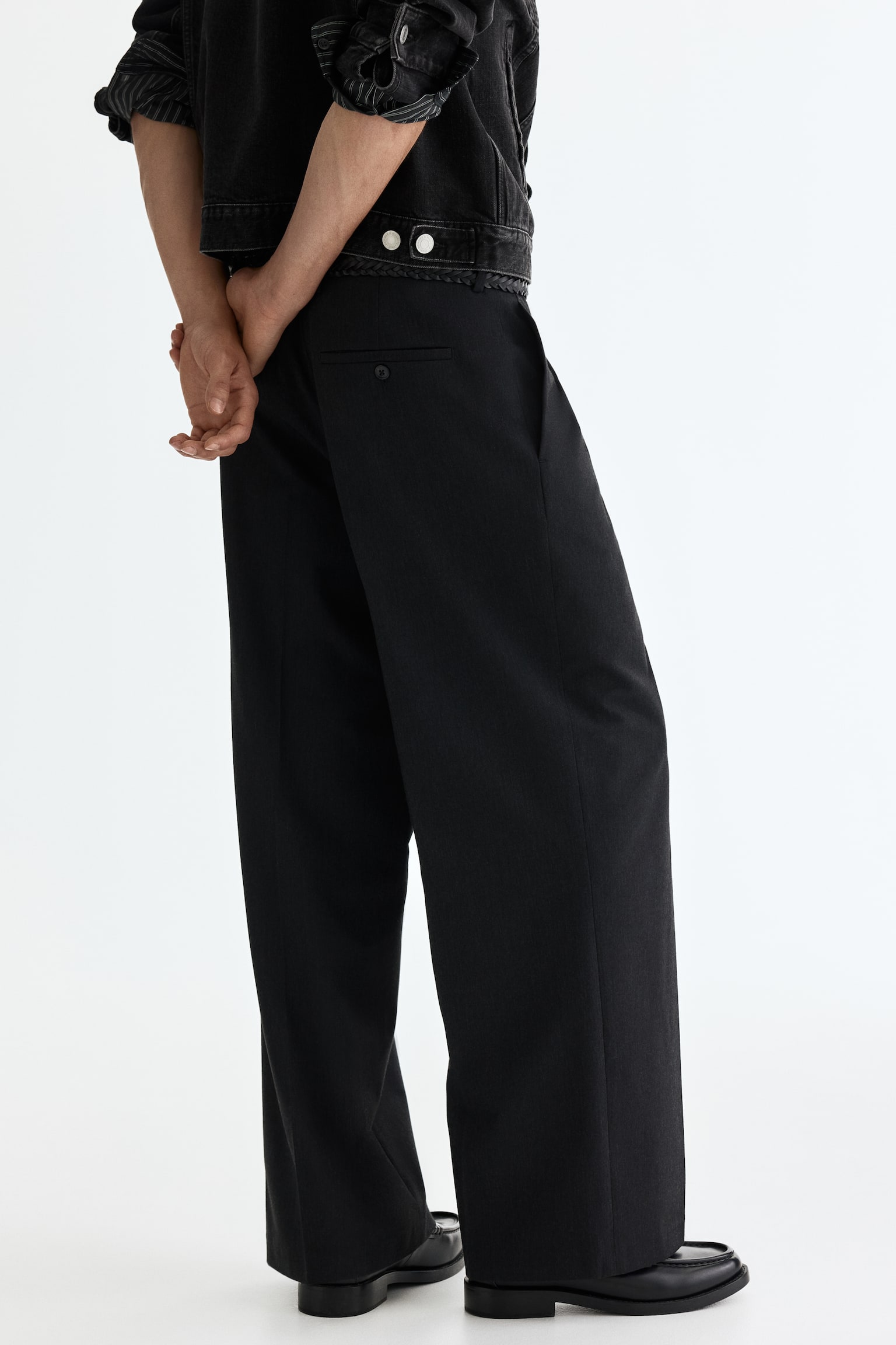Loose Fit Tailored trousers - Dark grey/Black/Beige - 5