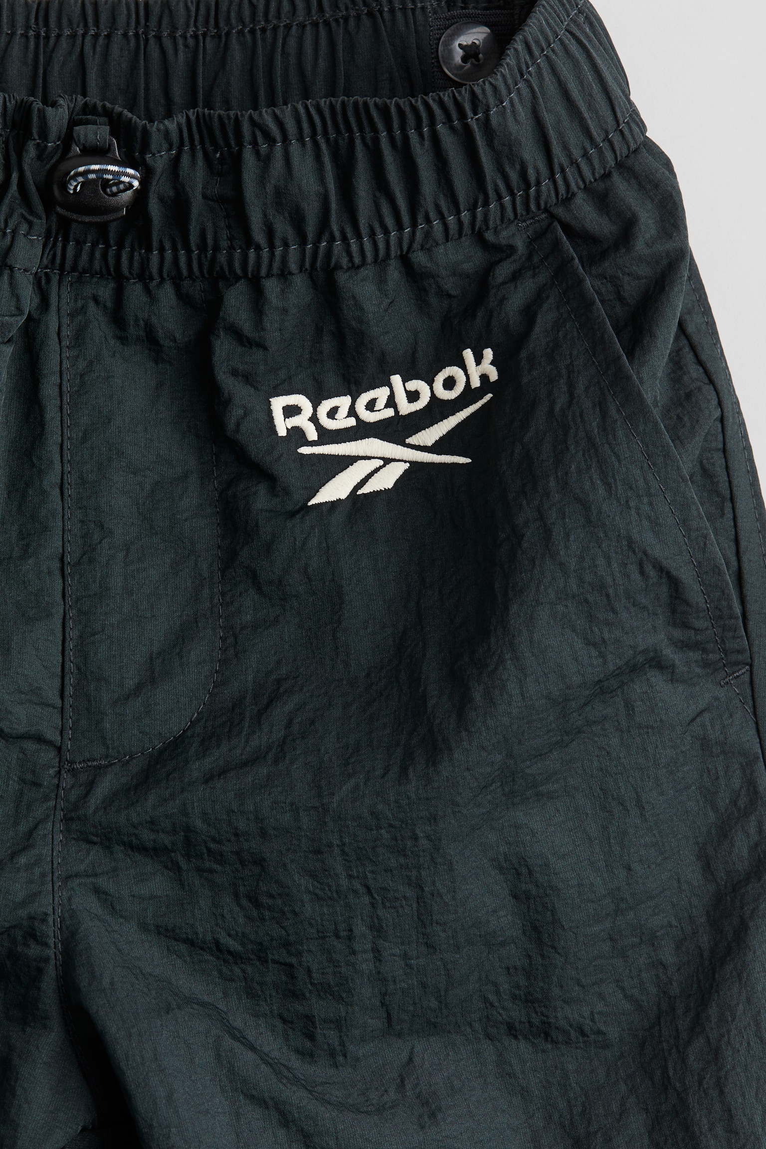 Embroidered-detail nylon joggers - Black/Reebok - 5