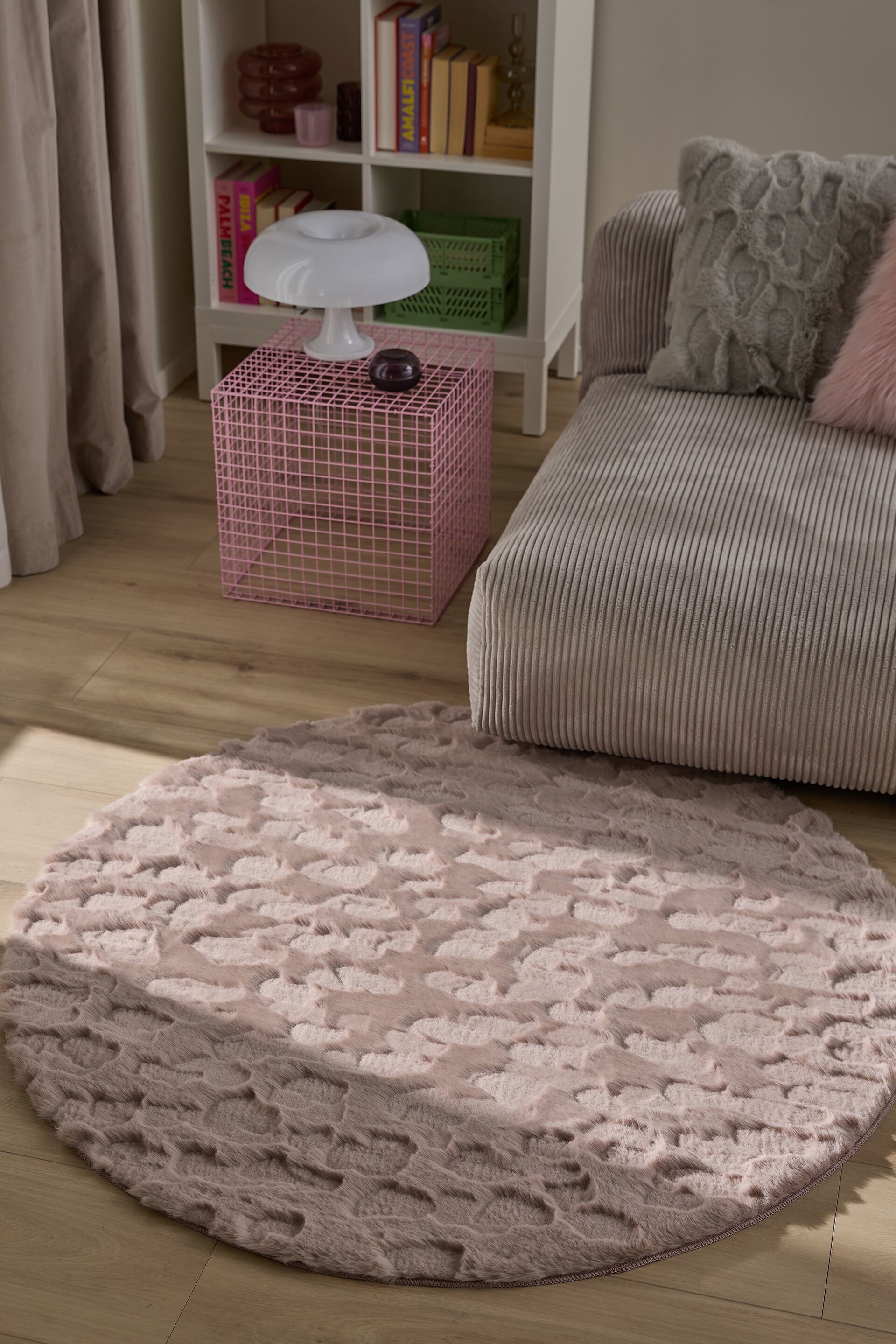 Fur Rug Immy - Pink/Cream/Grey