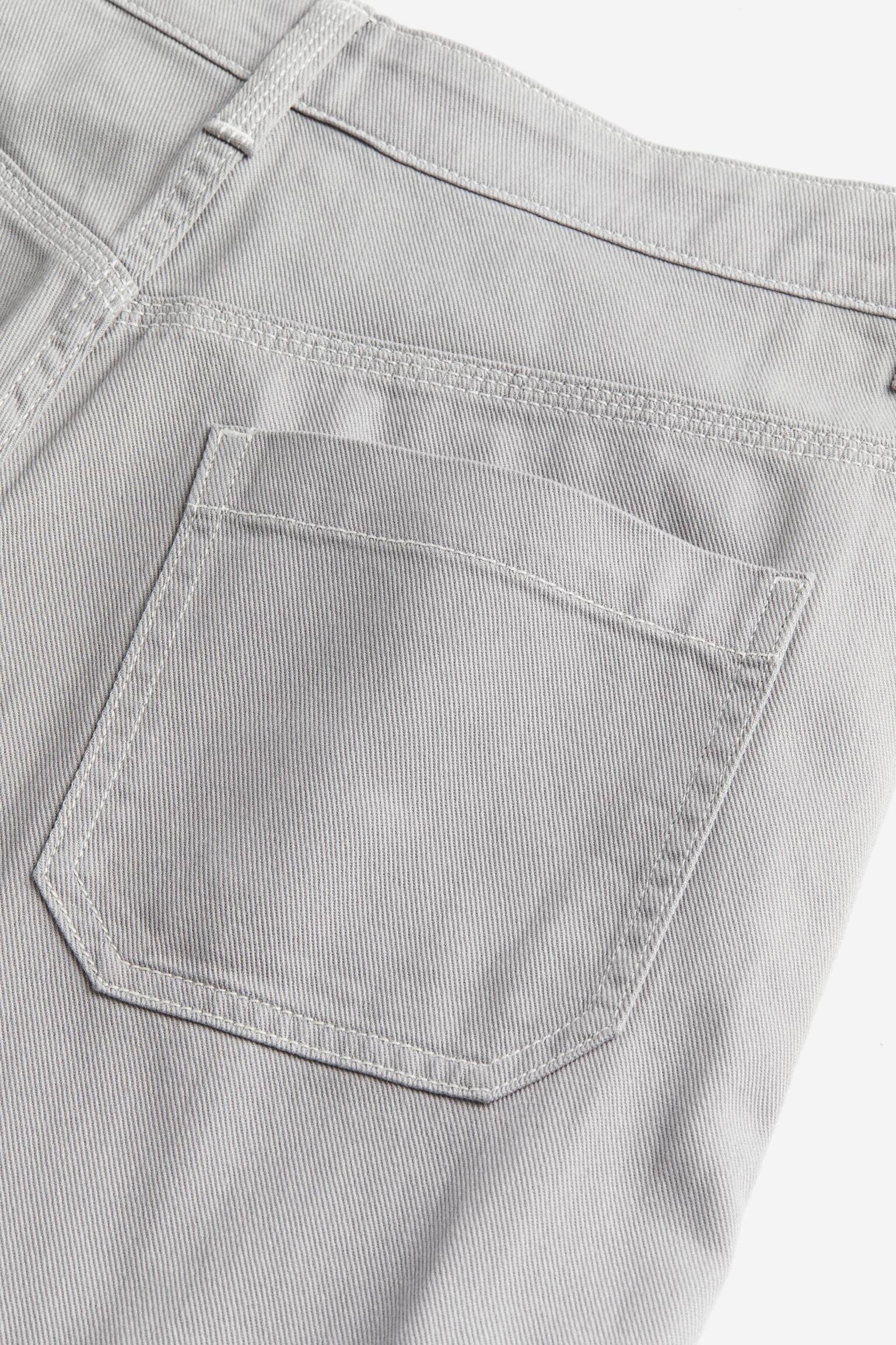 Quần dài túi hộp vải dệt chéo - Màu xám nhạt - 2