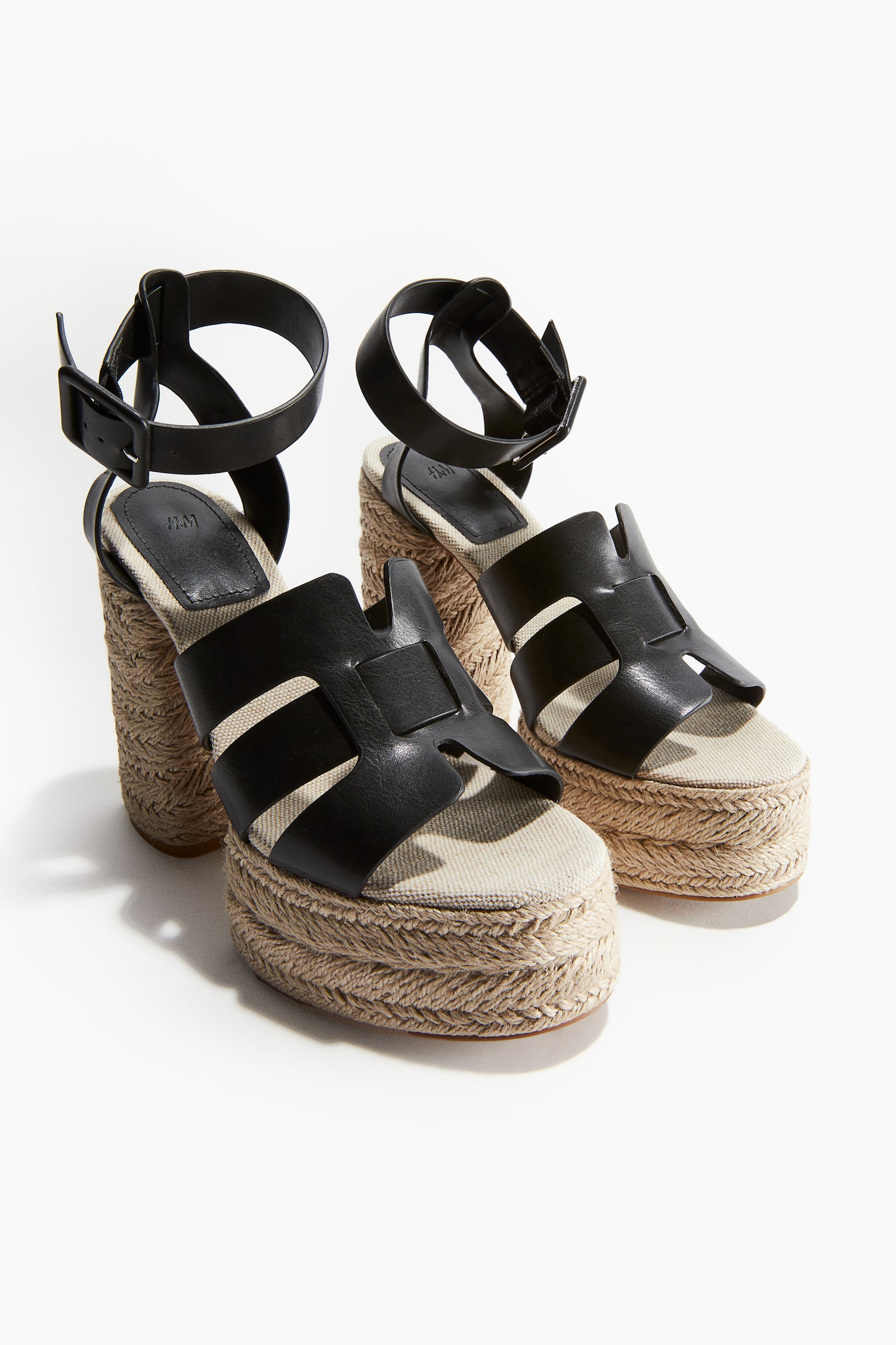 Heeled platform espadrilles - Black - 2