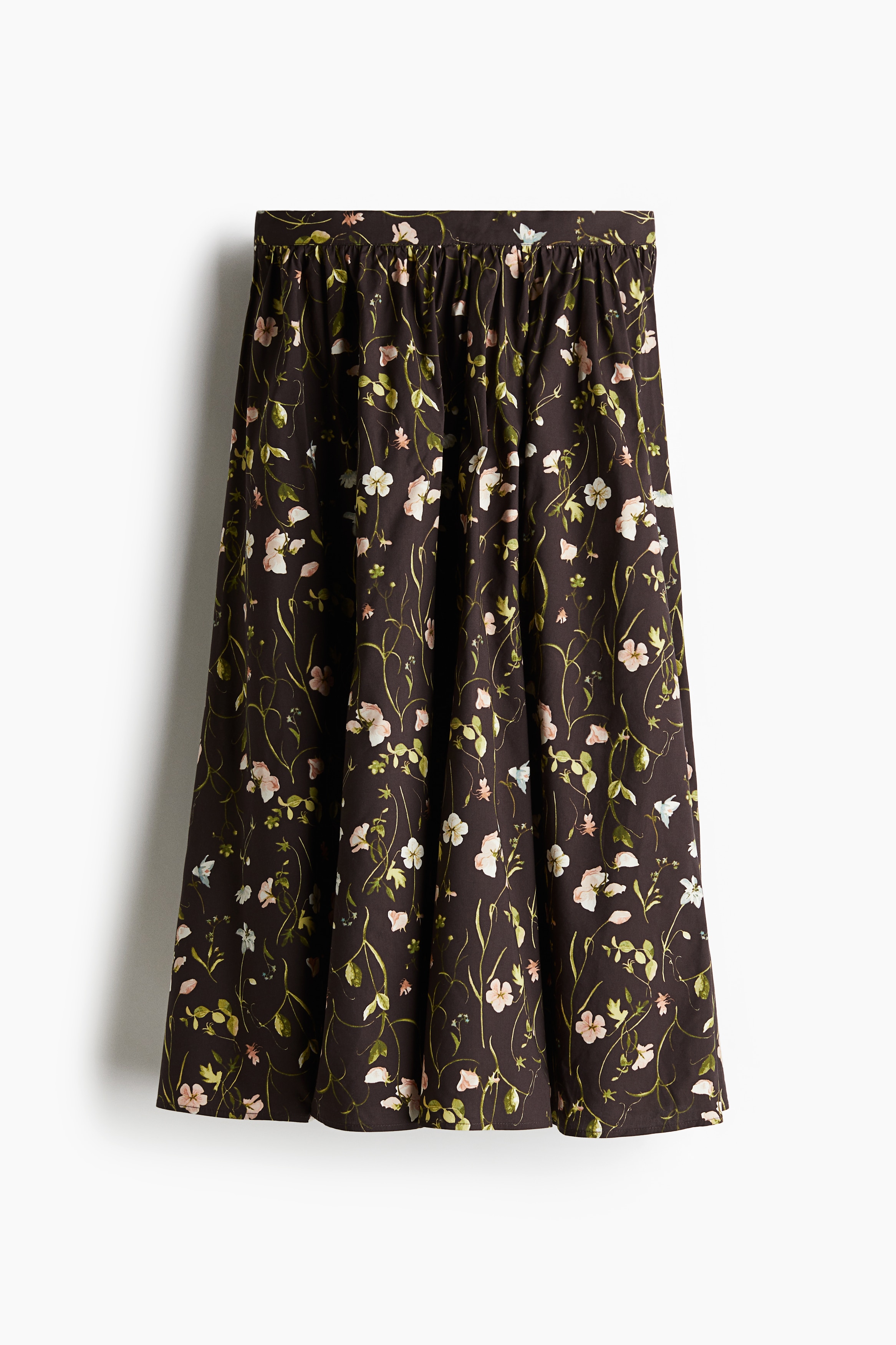 Flared poplin skirt