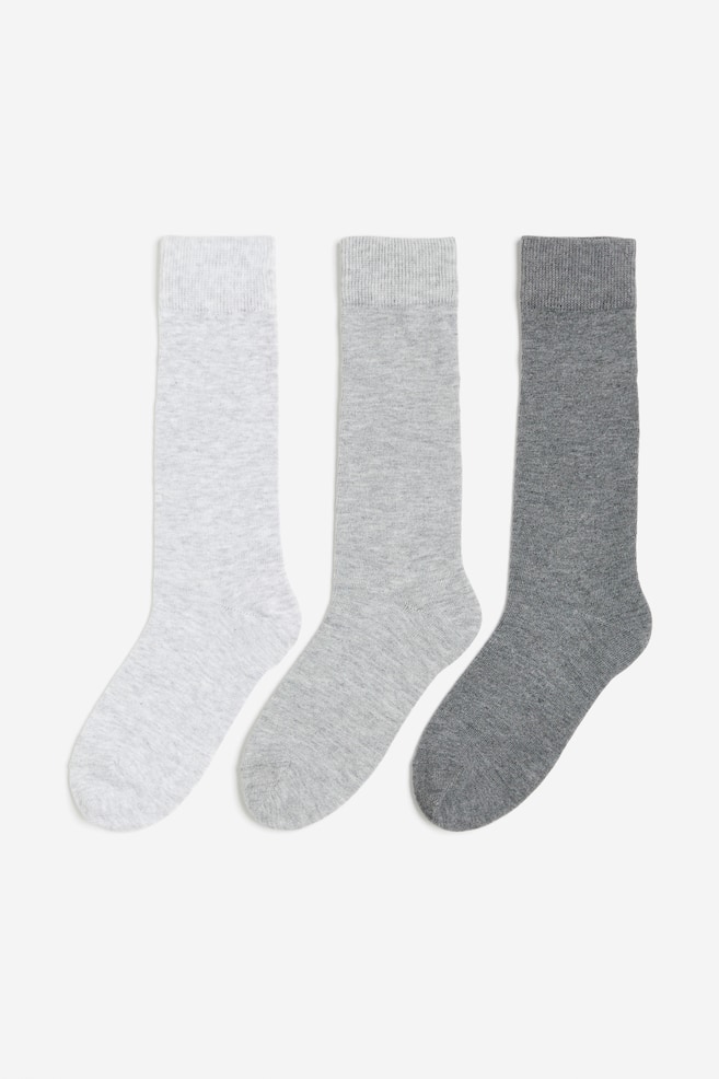 3-pack thermal socks - Light grey marl/Grey marl/Black - 1