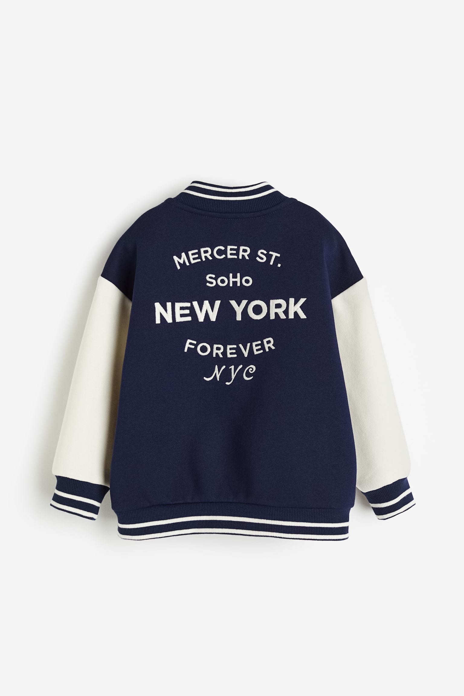 Appliqué Baseball Jacket - Dark blue/Block colour - 3