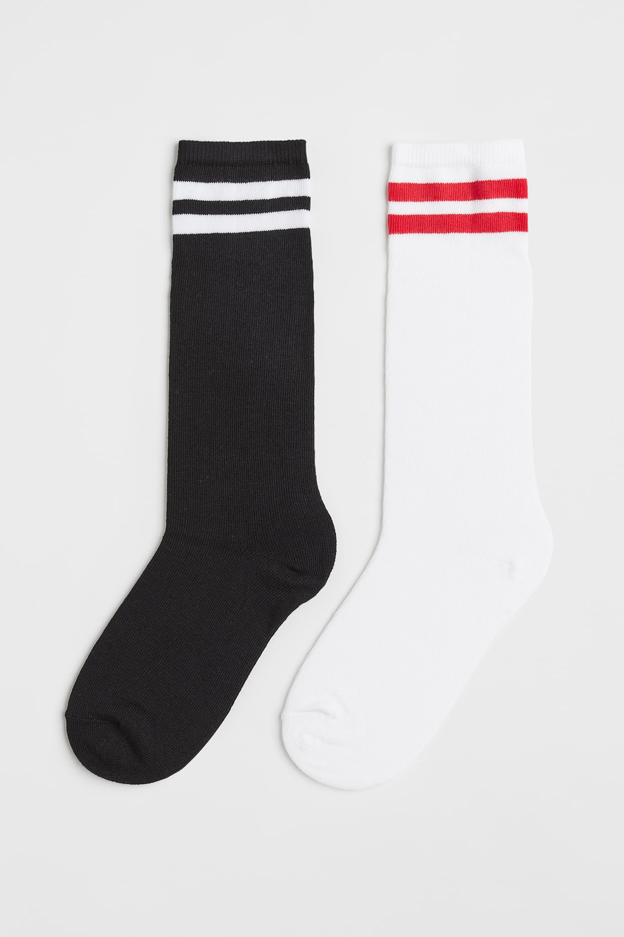 2-pack Knee Socks - White/black - Kids | H&M US