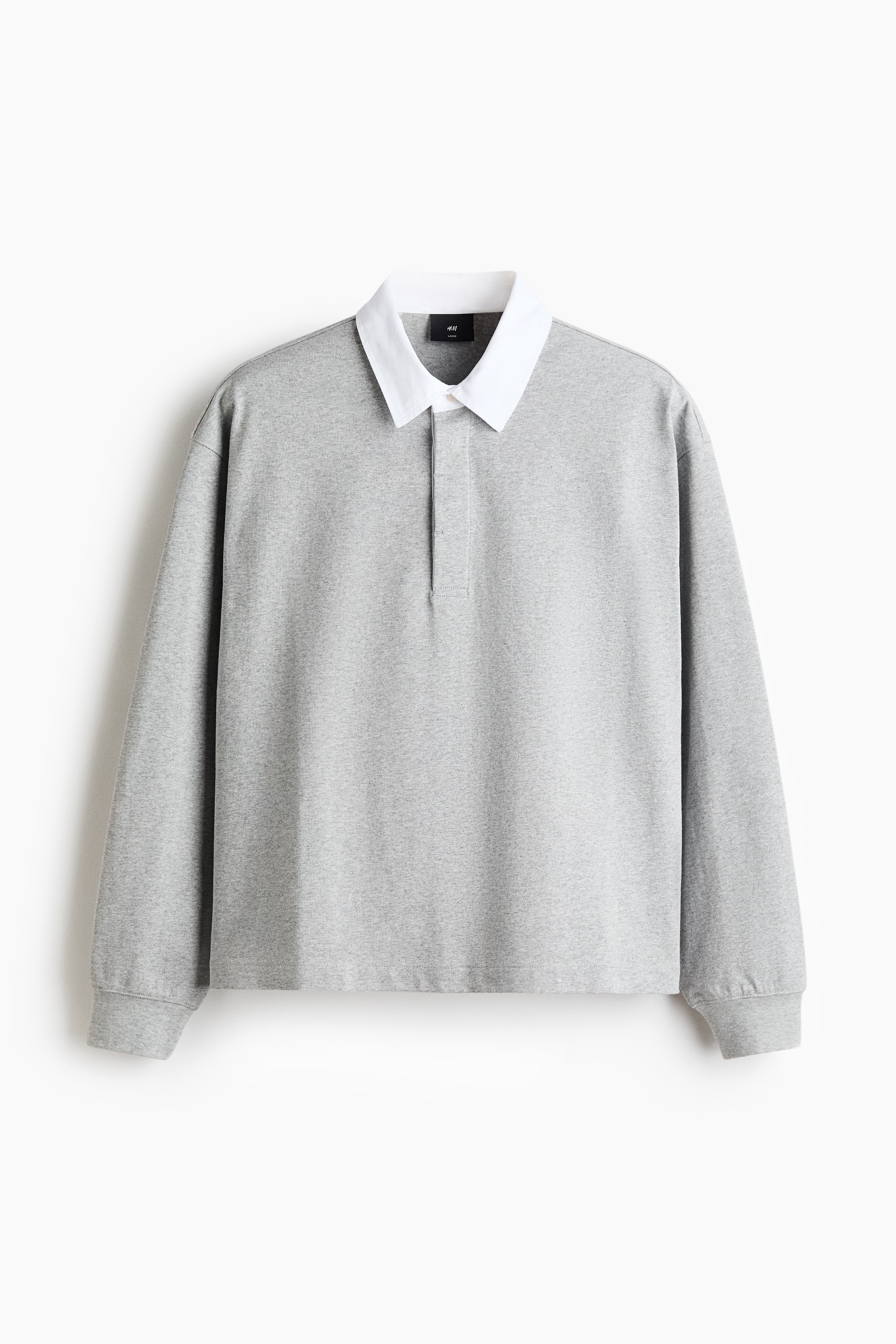 Poloshirt i bomuld Loose Fit - Gråmeleret/Blokfarvet/Marineblå/Blokfarvet/Lyseblå/Blokfarvet