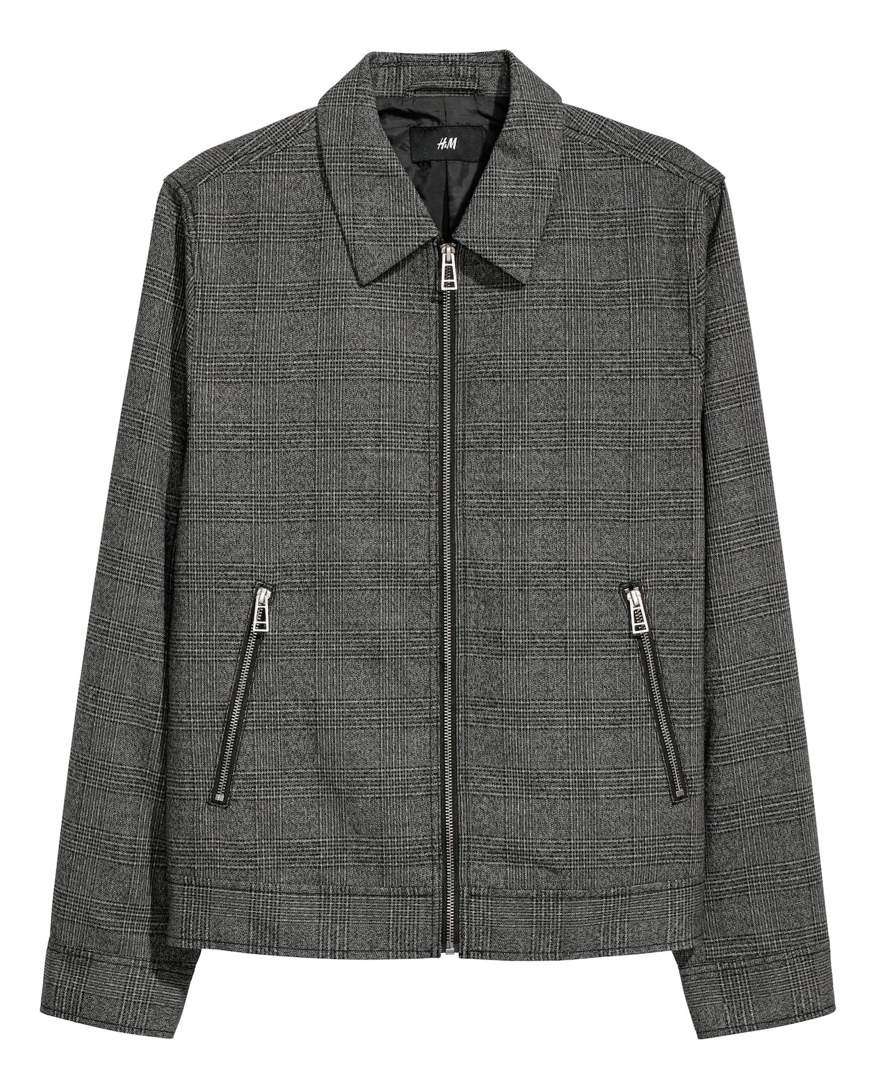 Cotton shacket Black/Checked Men H&M IE