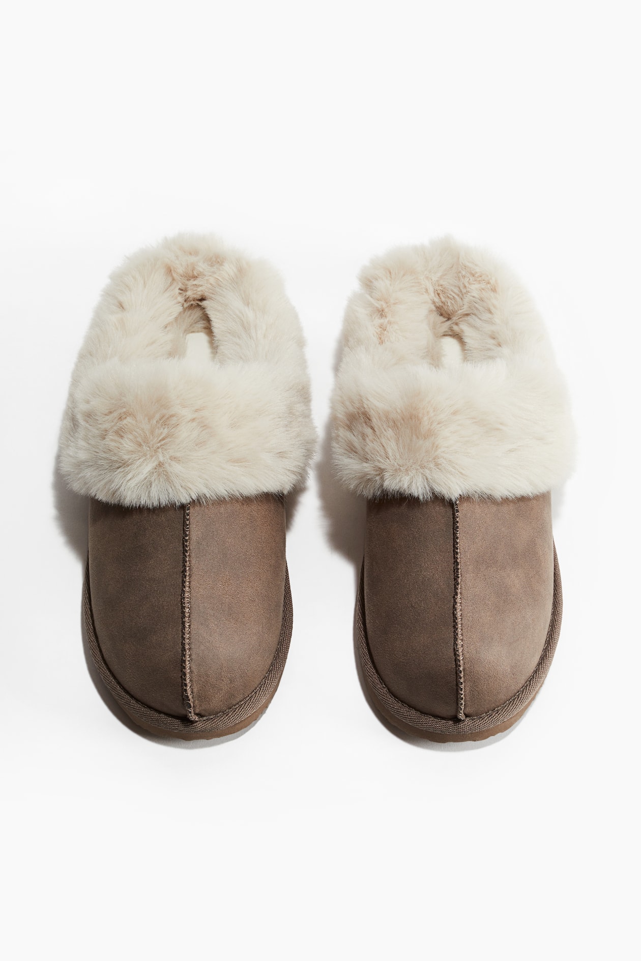 Warm-lined slippers Dark beige Ladies H&M US