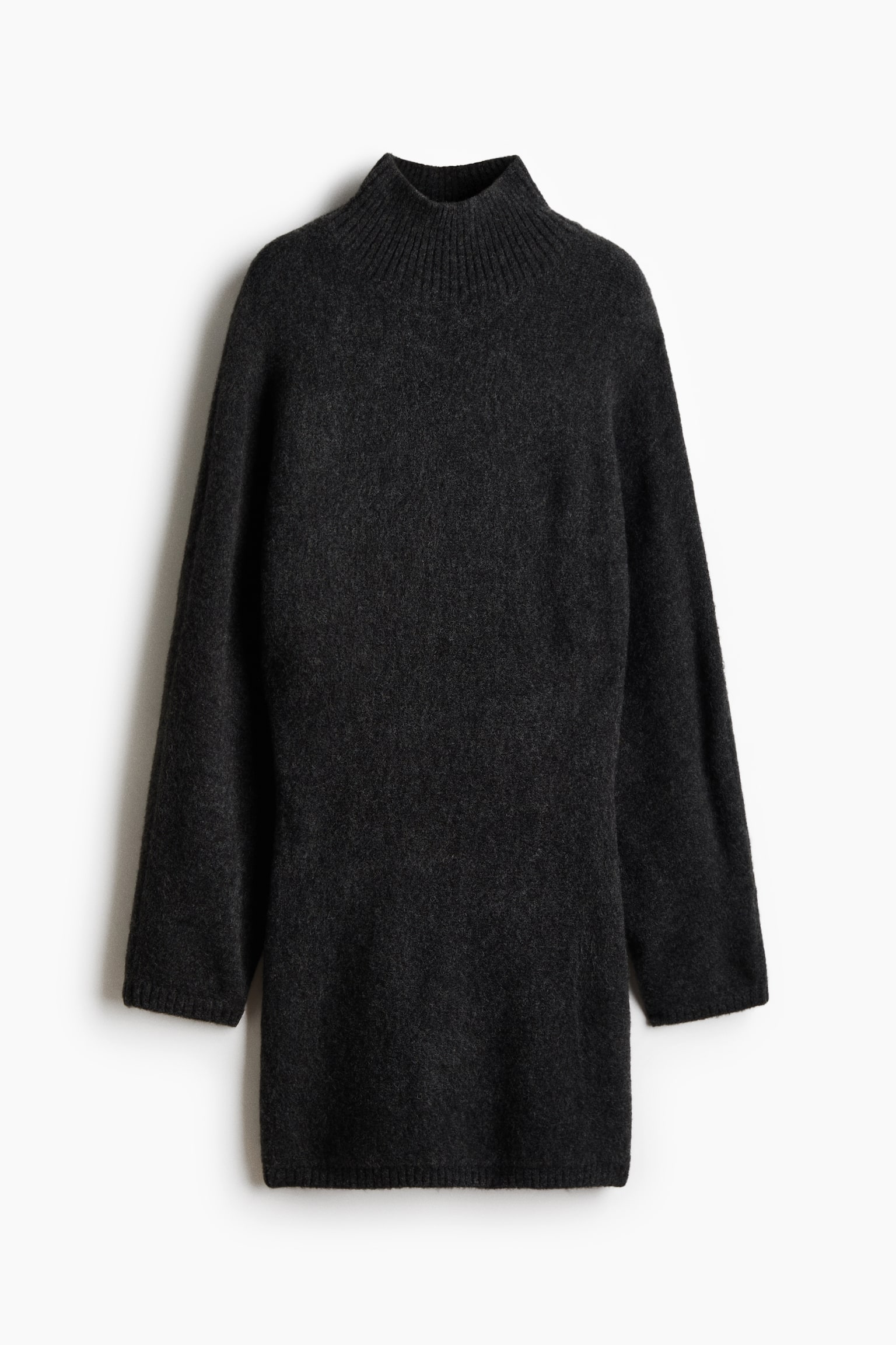 Женское платье H&M Knit Mock Turtleneck, цвет: Тёмный серый меланжевый