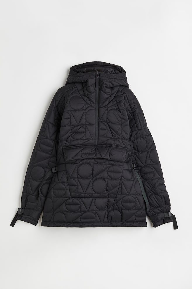 Oversized quilted popover jacket - Black - 3