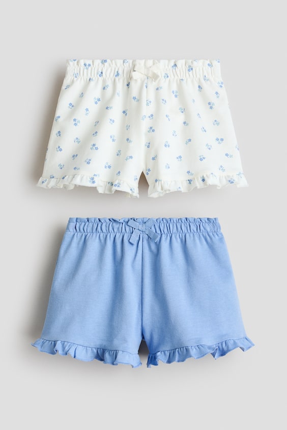Детские брюки H&M 2-Pack Ruffle-Trimmed Sweatshorts