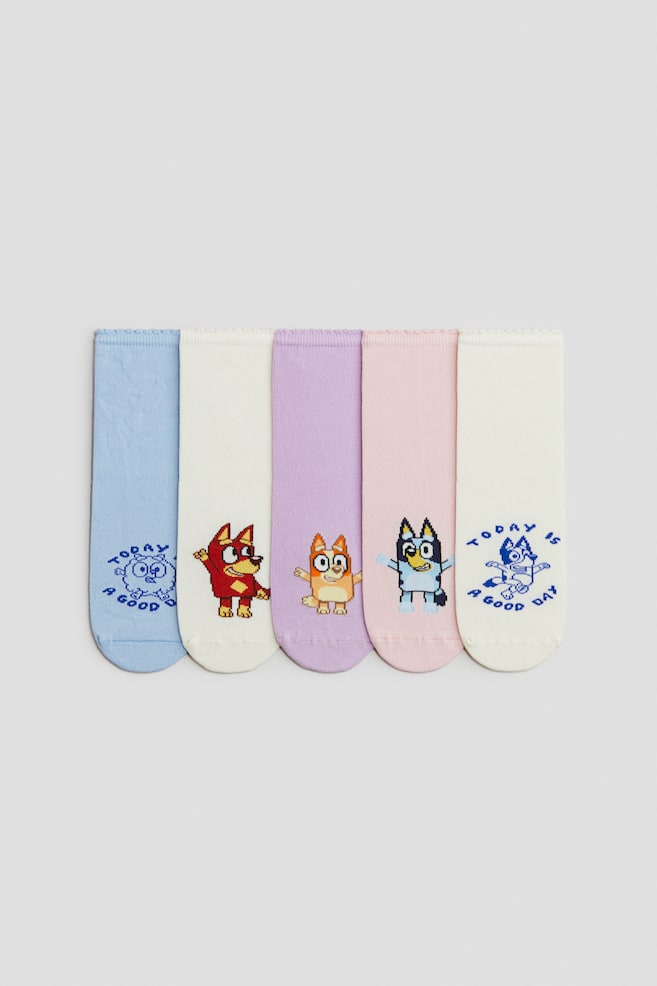 Calzini con motivo 5 paia - Rosa chiaro/Bluey/Rosa chiaro/Miffy/Rosso/Minni/Viola chiaro/Lilo & Stitch/Bianco/Hello Kitty/Rosa chiaro/Lilo & Stitch/Azzurro/Minni/Azzurro/Frozen - 1