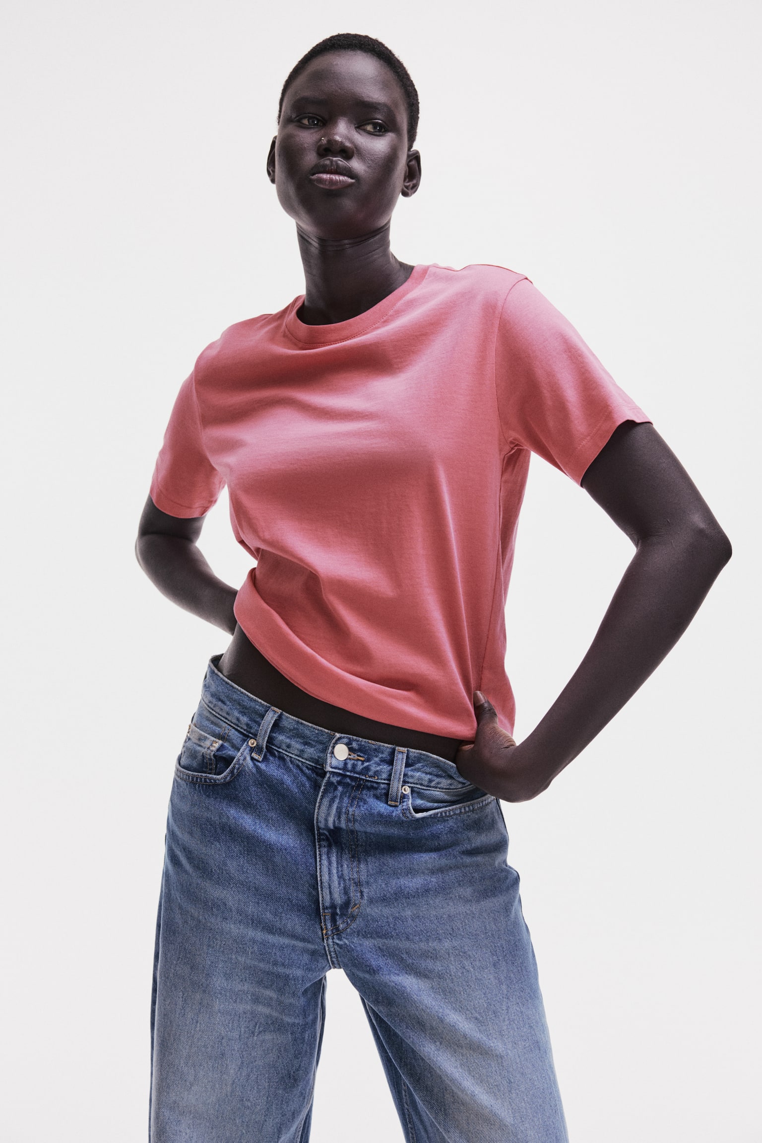 Playera de algodón - Rosa/Amarillo/Negro/Gris jaspeado claro - 5