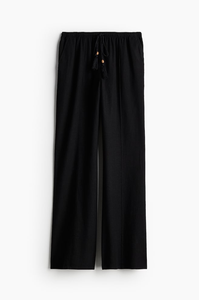 Pantalón en mezcla de lino - Negro - 1