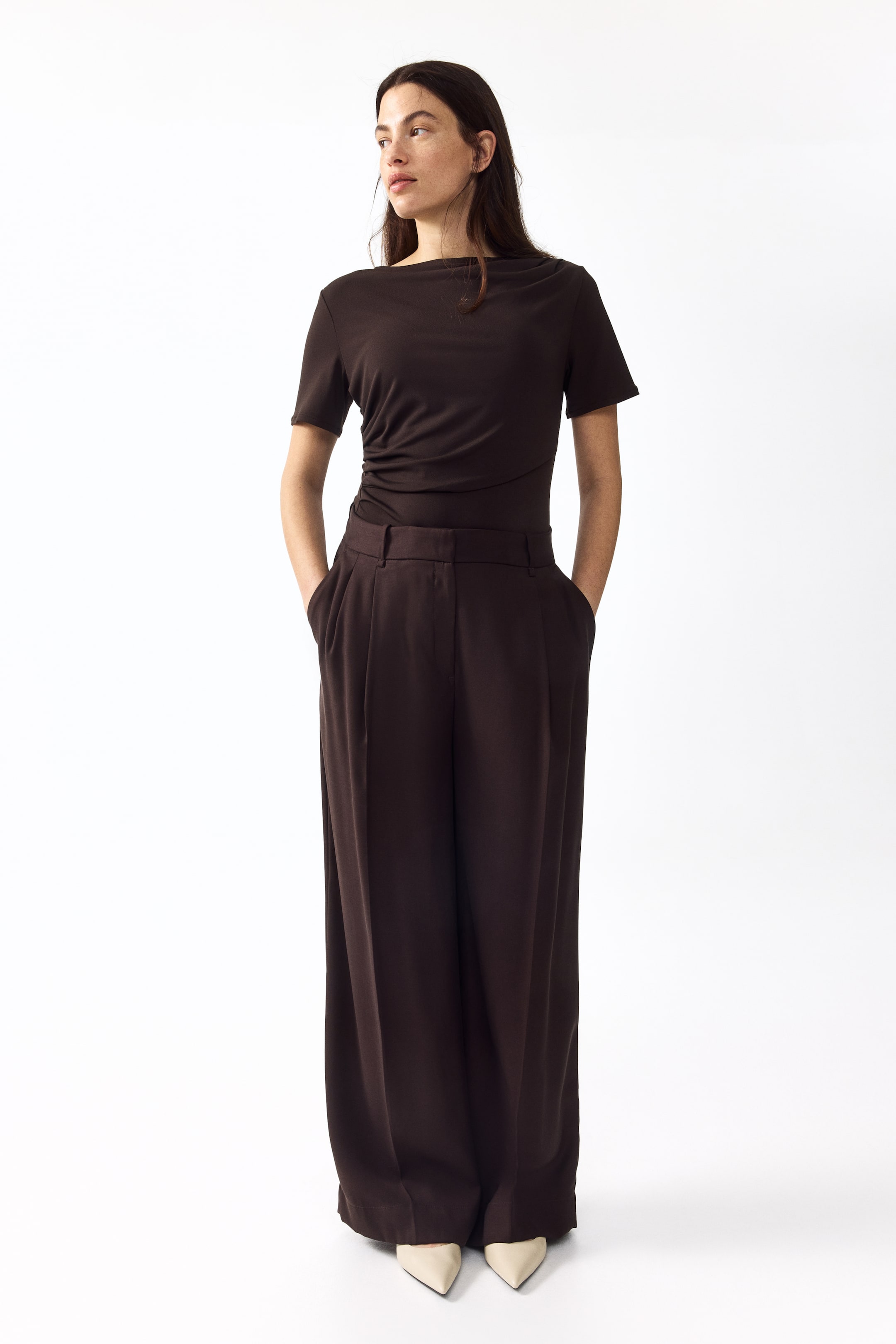 Женские топы H&M MAMA Draped nursing top — фото 4