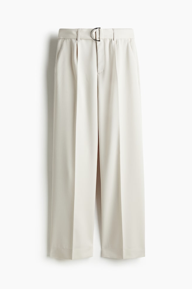 Pantalón sastre con cinturón - Beige claro - 1