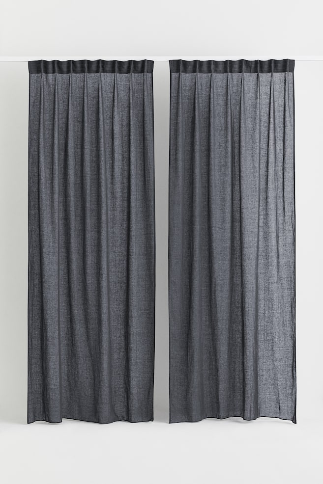 2-pack linen-blend curtains - Dark grey/White/Light beige/Light greige/dc/dc - 4
